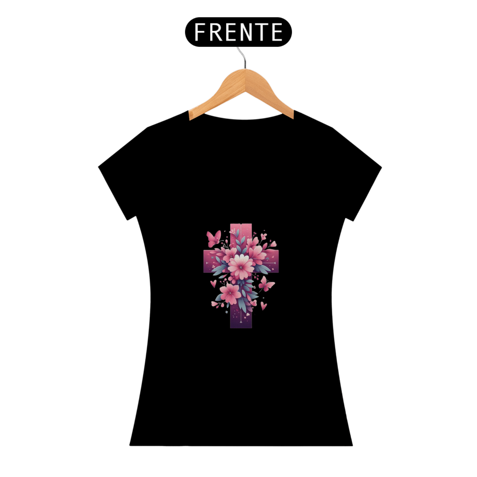 Nome do produto: Camiseta F Cruz & Rosas