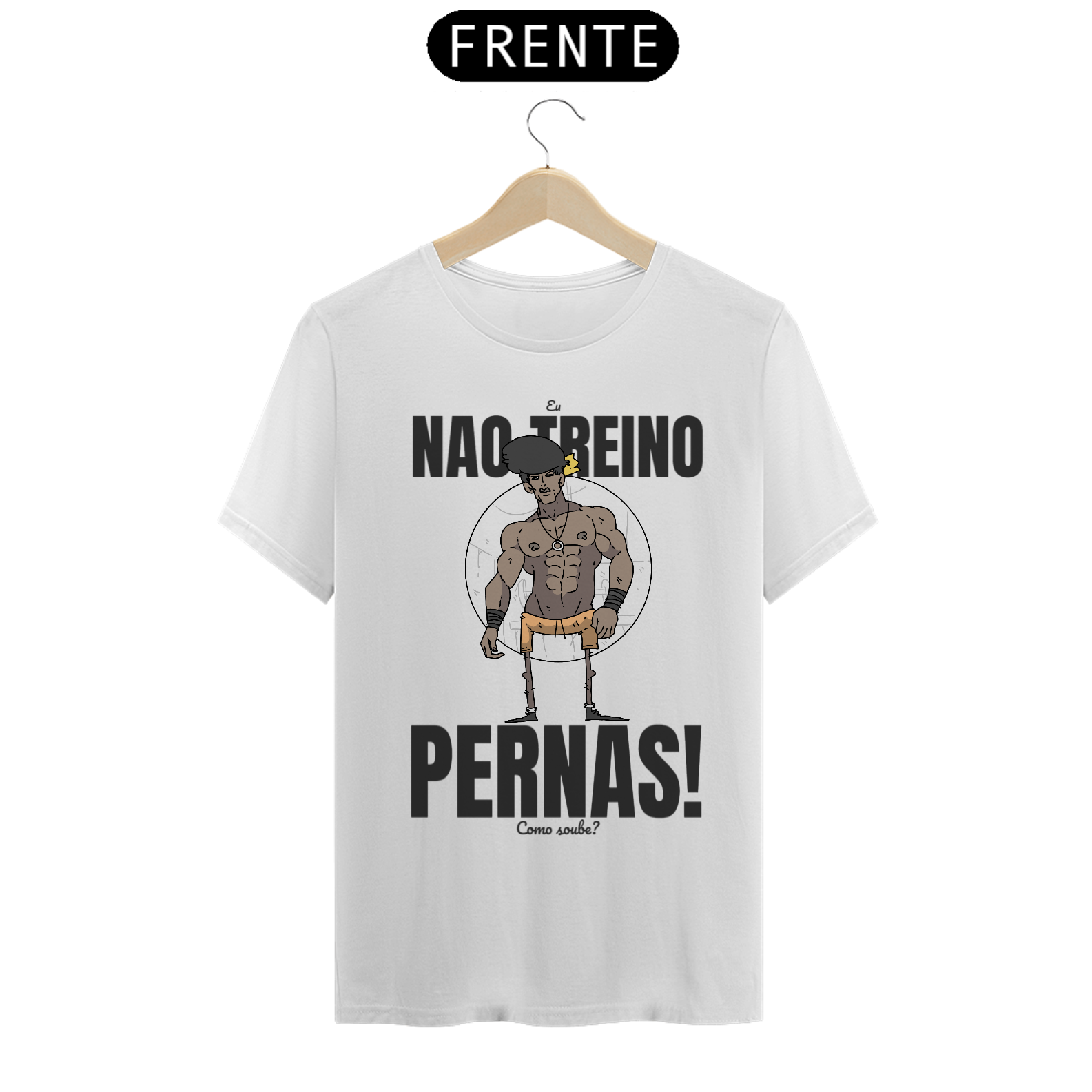 Nome do produto: Camisa Unissex - Não treino pernas!