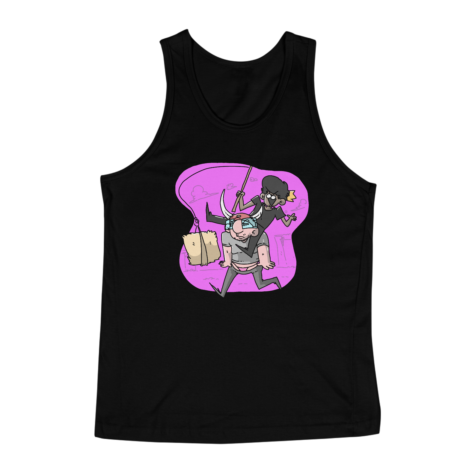 Nome do produto: Regata masculina - Vai Fabo - fundo rosa