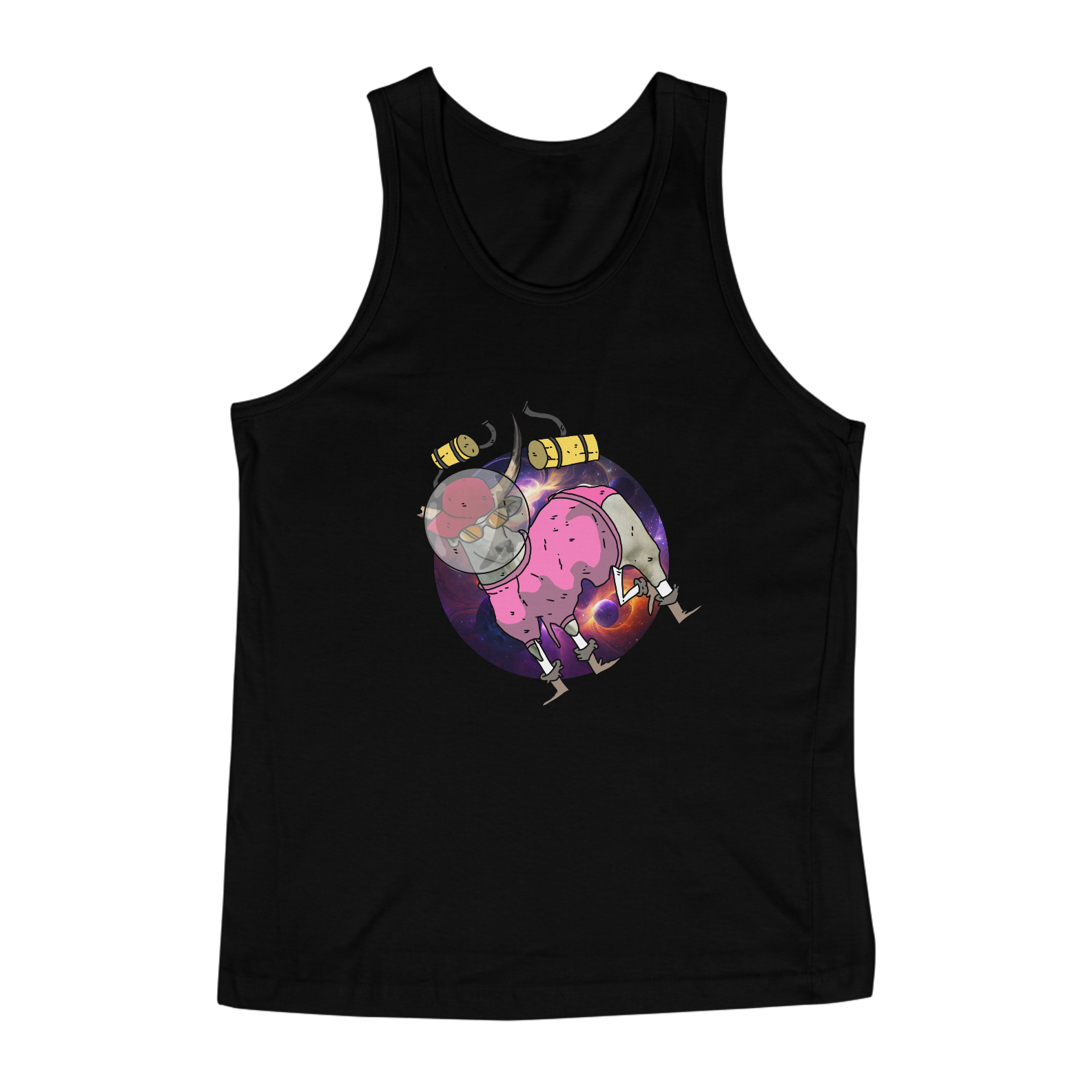 Nome do produto: Regata masculina - Boi no espaço