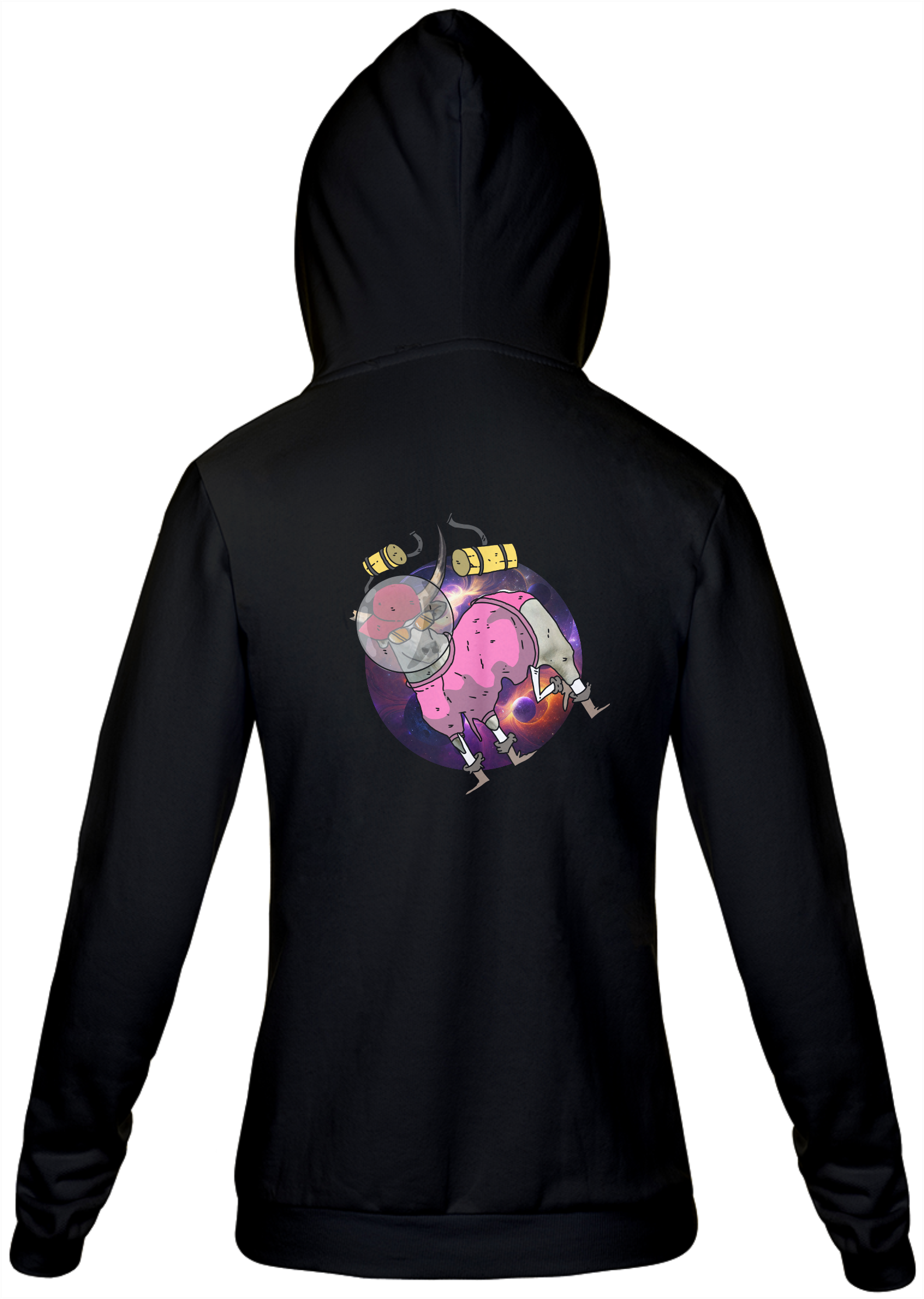 Nome do produto: Moletom com Zíper - Boi no espaço