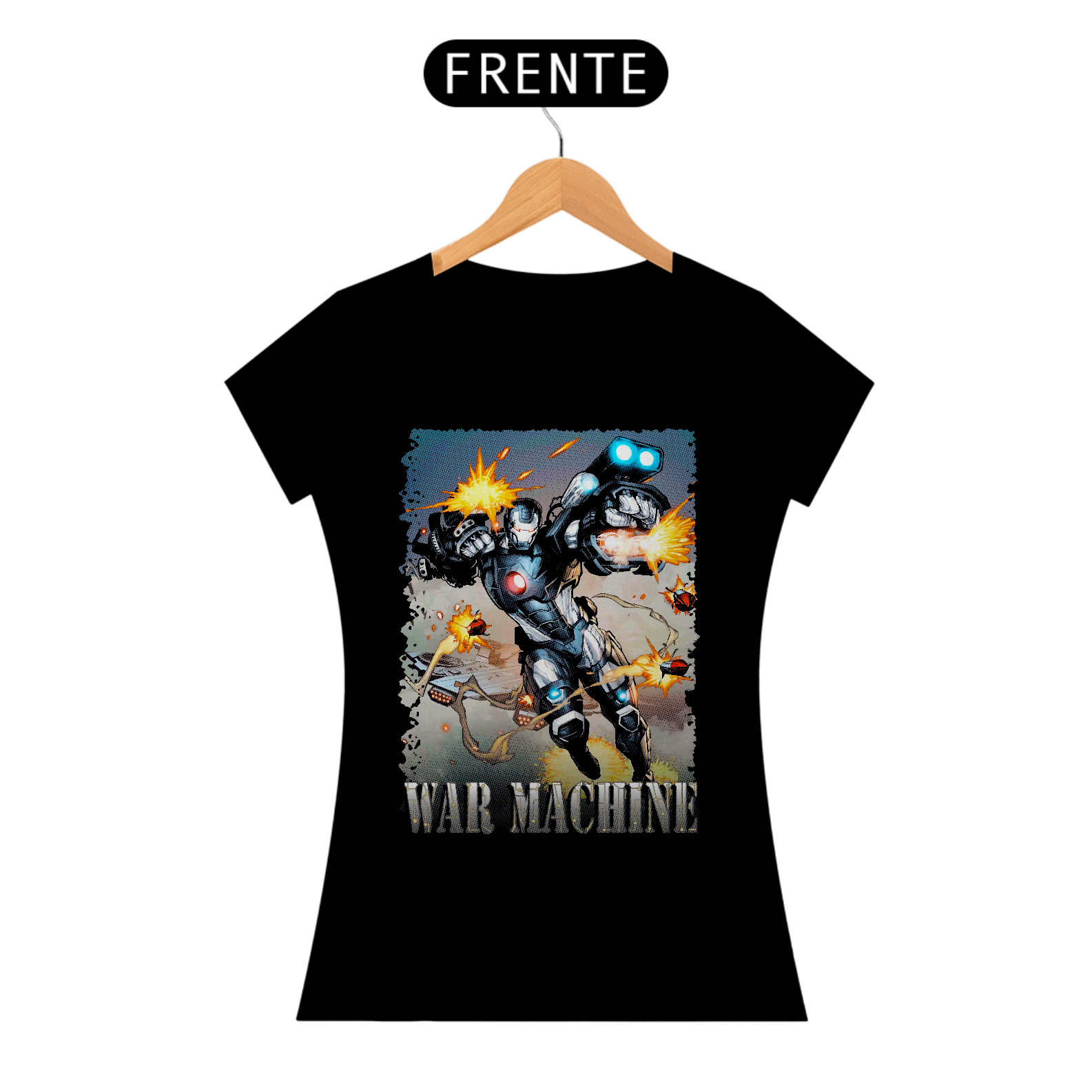 Nome do produto: T-shirt Premium Feminina Marvel Máquina de combate