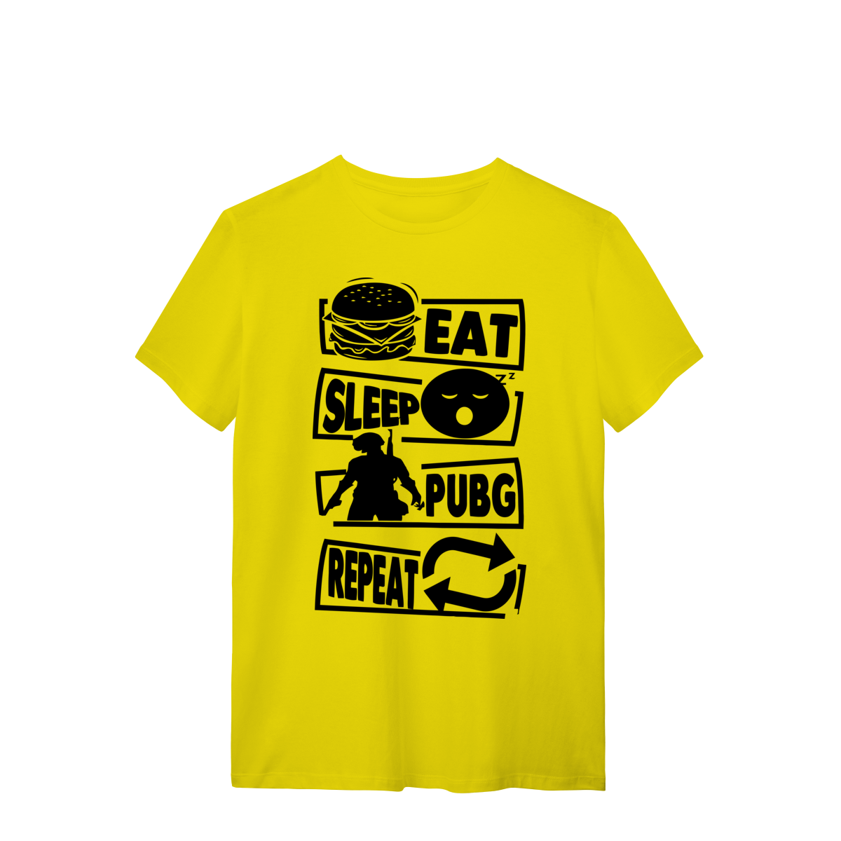 Nome do produto: T-shirt Premium Unissex Eat Sleep Pubg Repeat