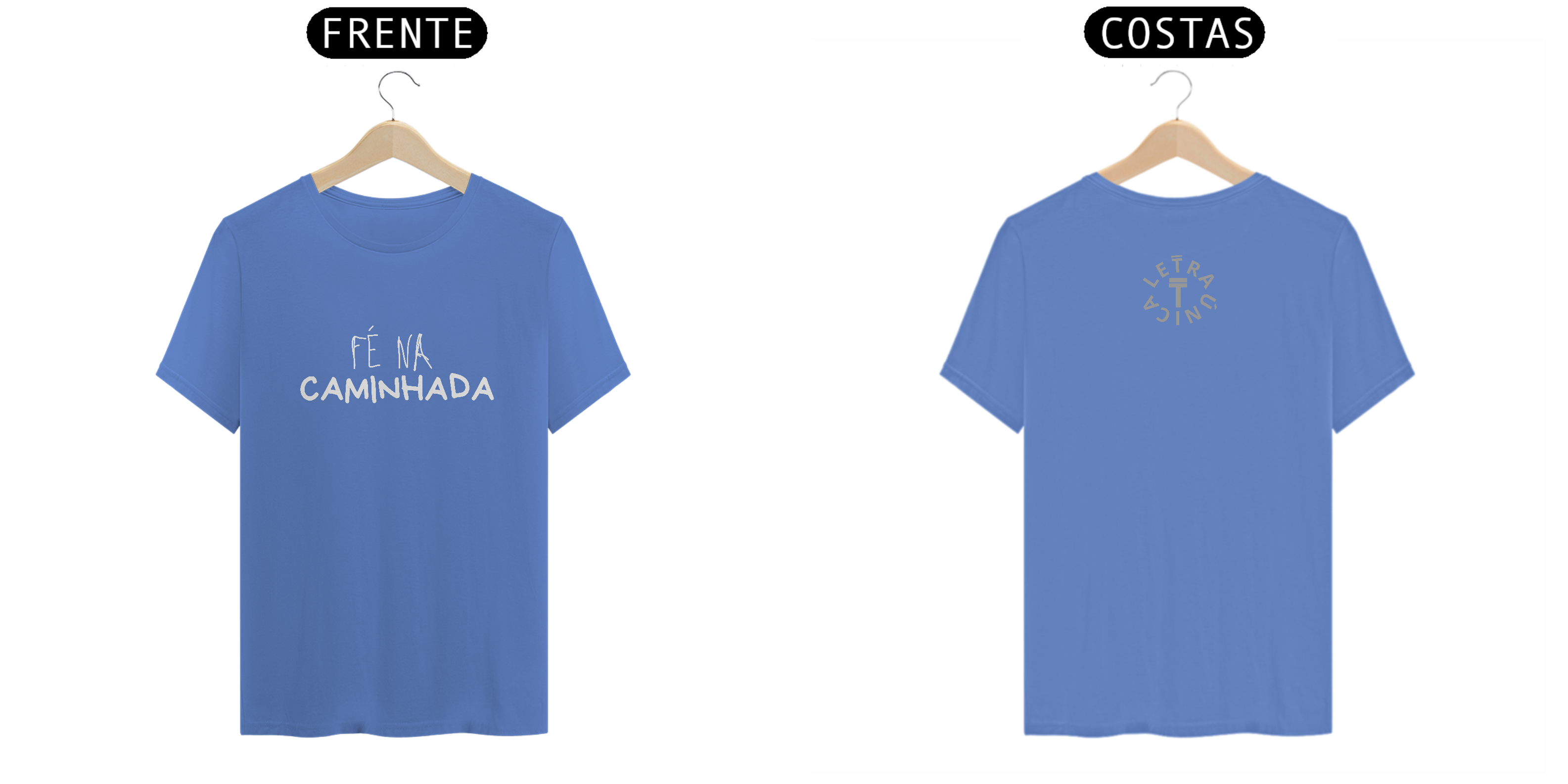Camiseta Estonada Letra Única Mensagem Fé na Caminhada