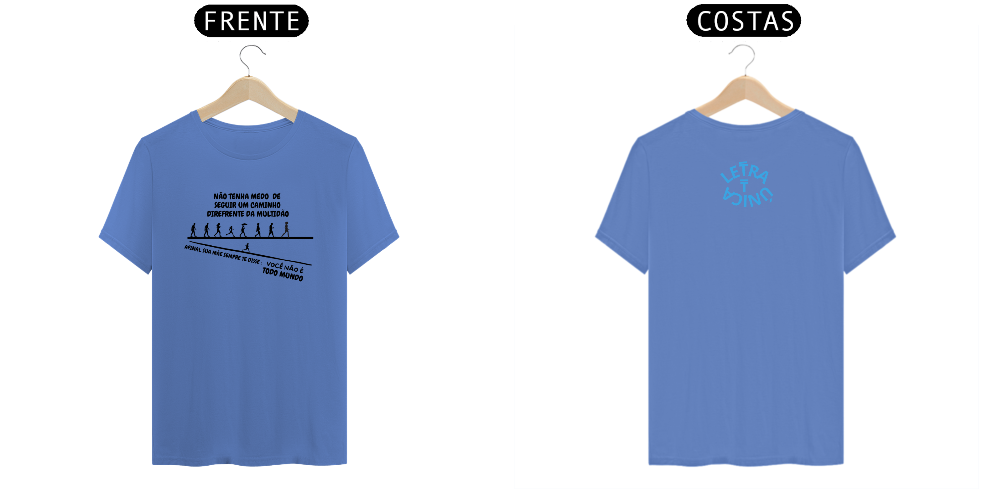 Camiseta Estonada Letra Unica Engajamento  Não Tenha Medo