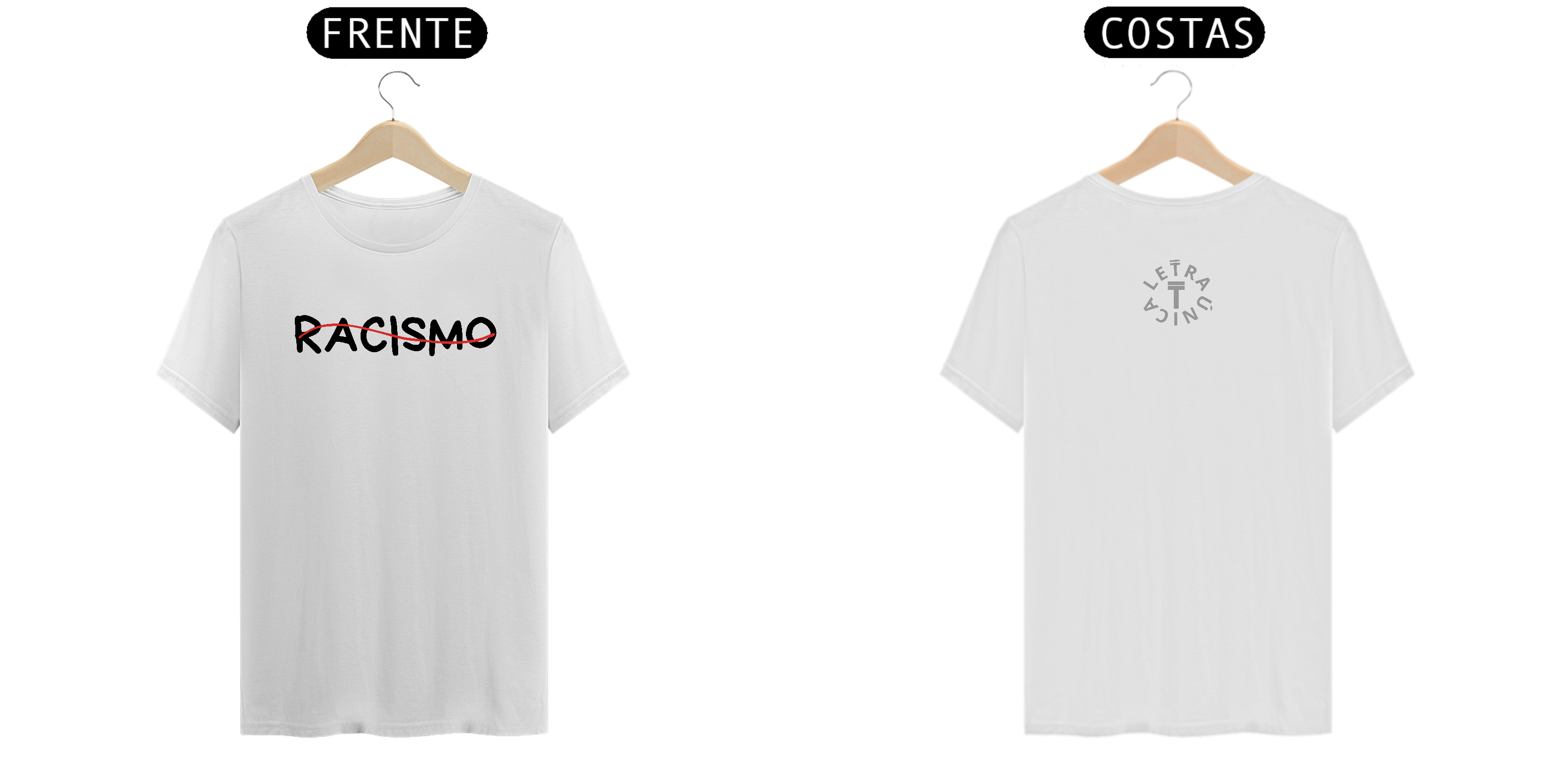 Camiseta Prime Letra  Única Não ao Racismo
