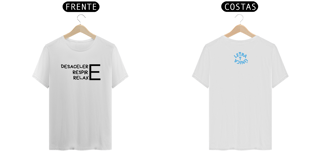 Camiseta Prime Letra Unica Mensagem Desacelere Respire Relaxe
