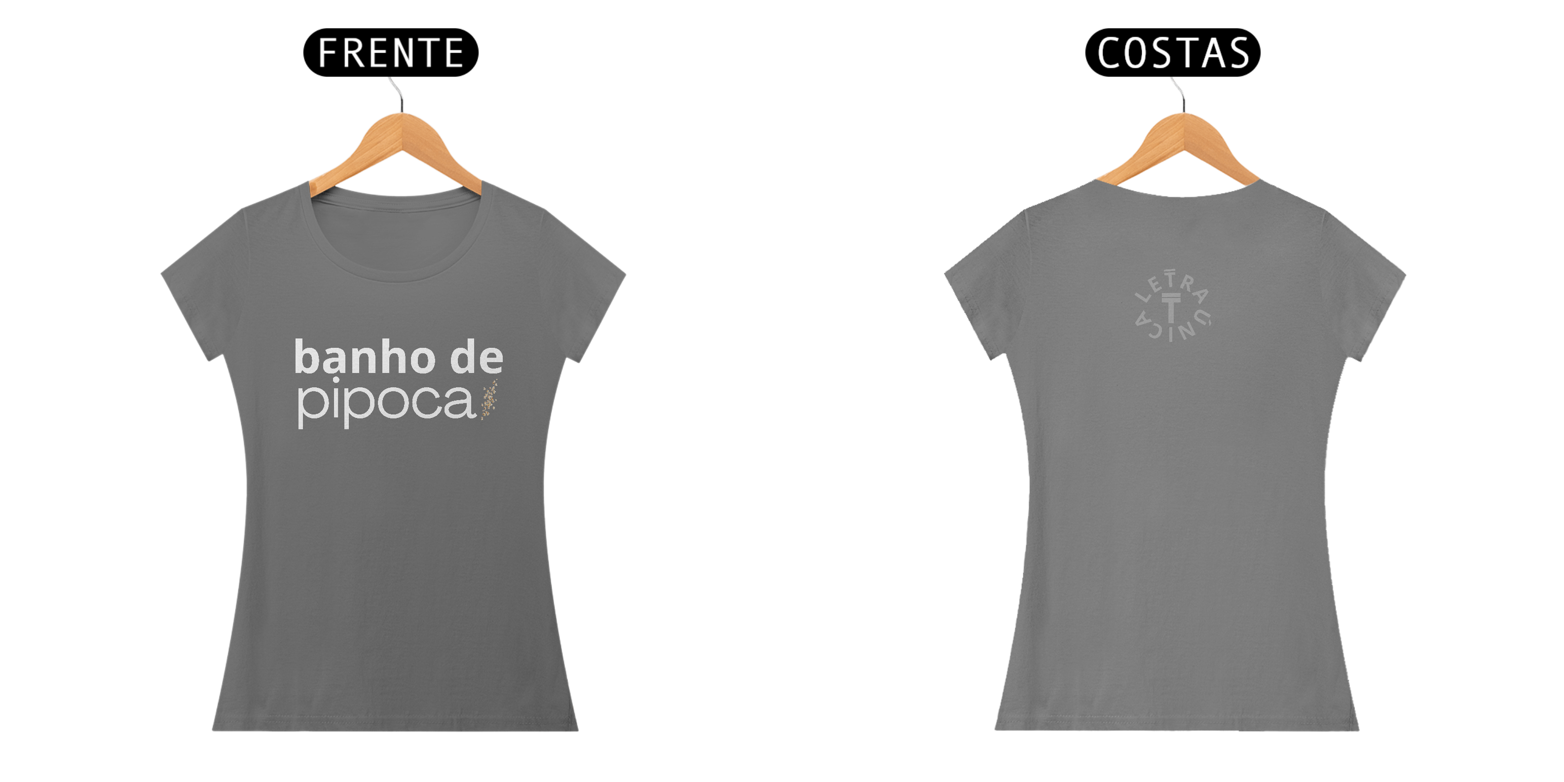 Baby Look Estonada Letra Única Baianidade Banho de Pipoca