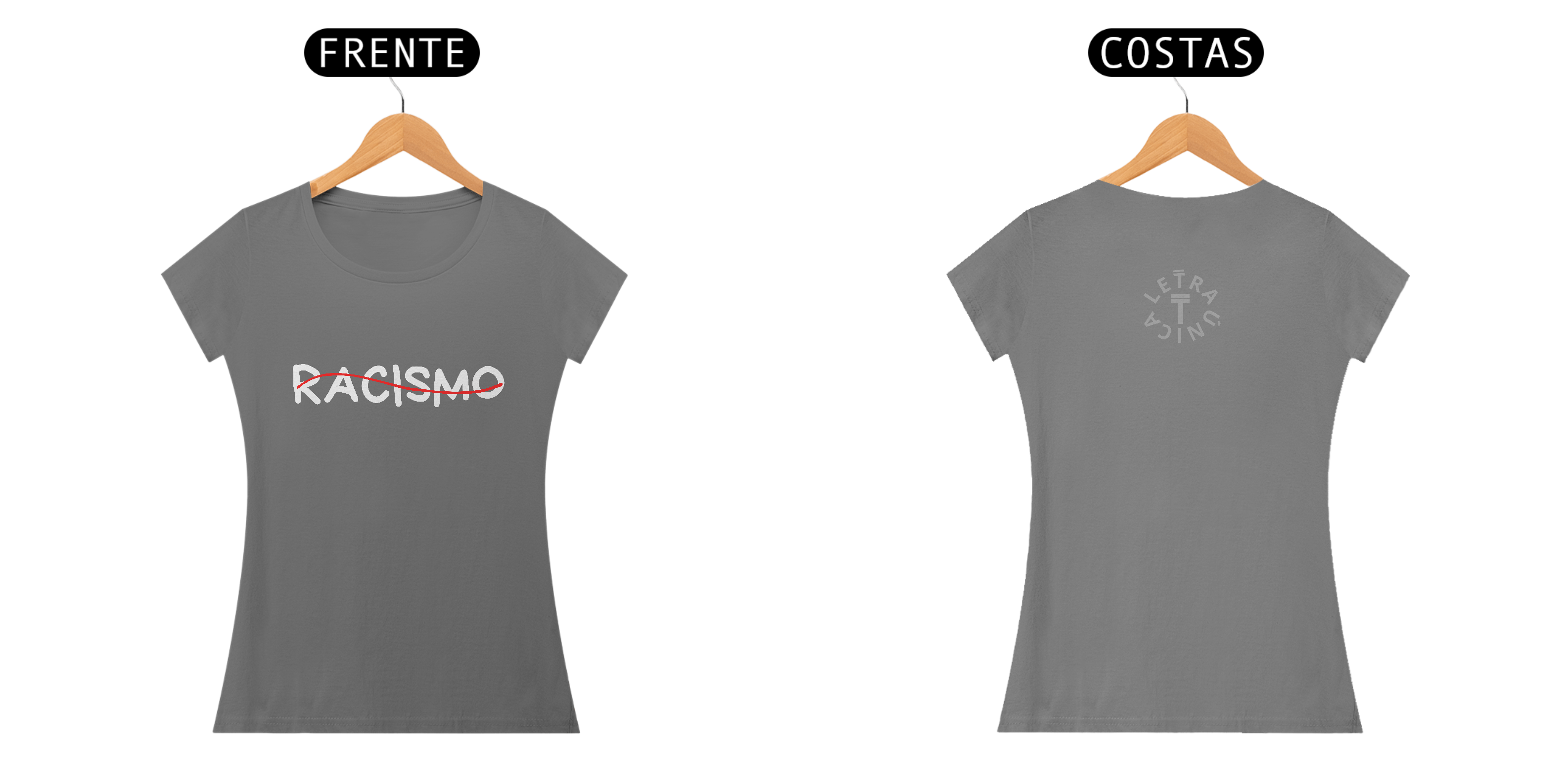 Baby Look Estonada Letra Única Engajamento Racismo