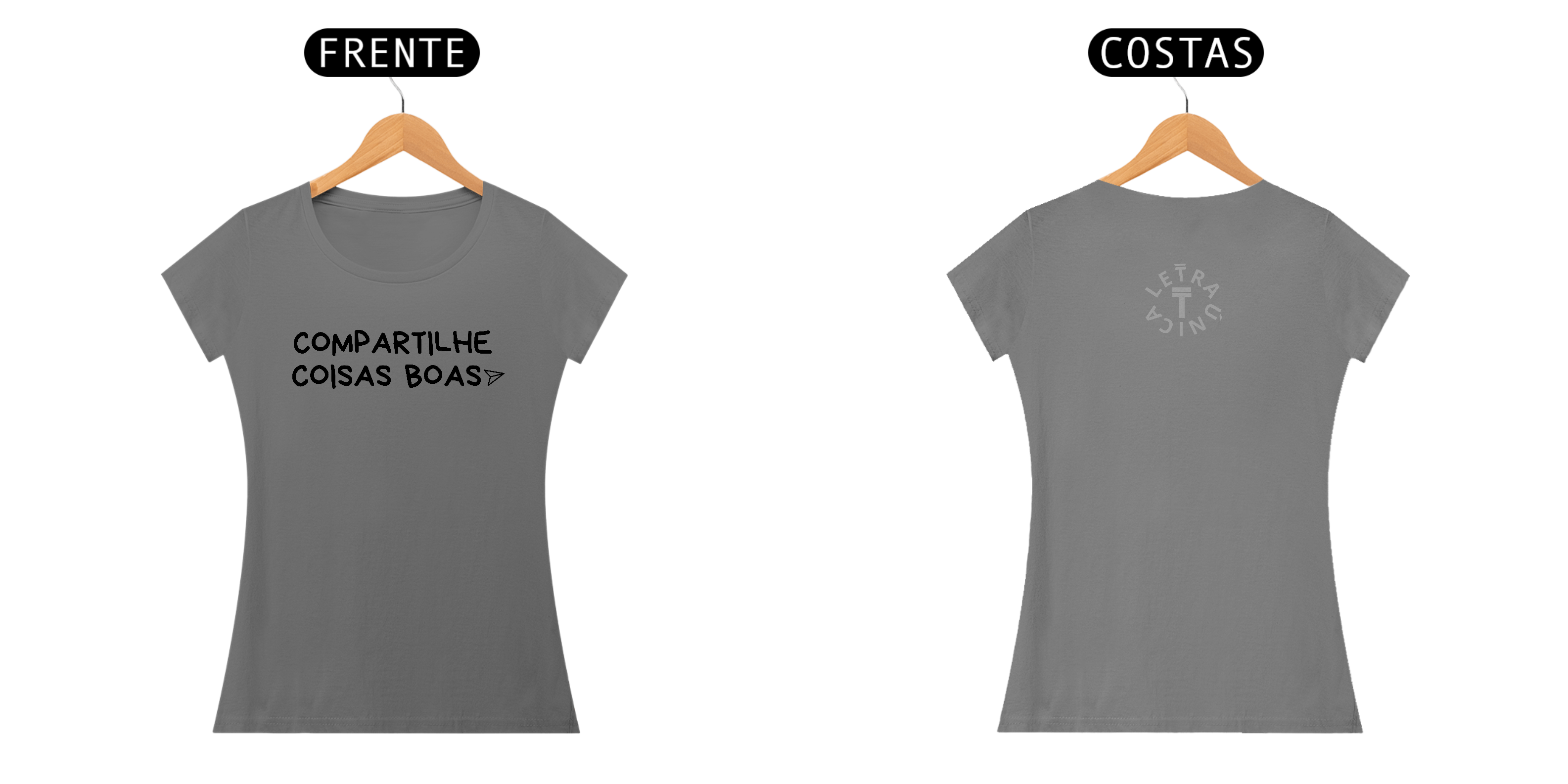 Baby Look Estonada Letra Única Compartilhe Coisas Boas