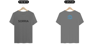 Camiseta Estonada Letra Unica Mensagem Sorria