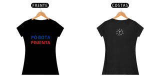 Baby Look Prime Letra Única Baianidade Pó Botá Pimenta