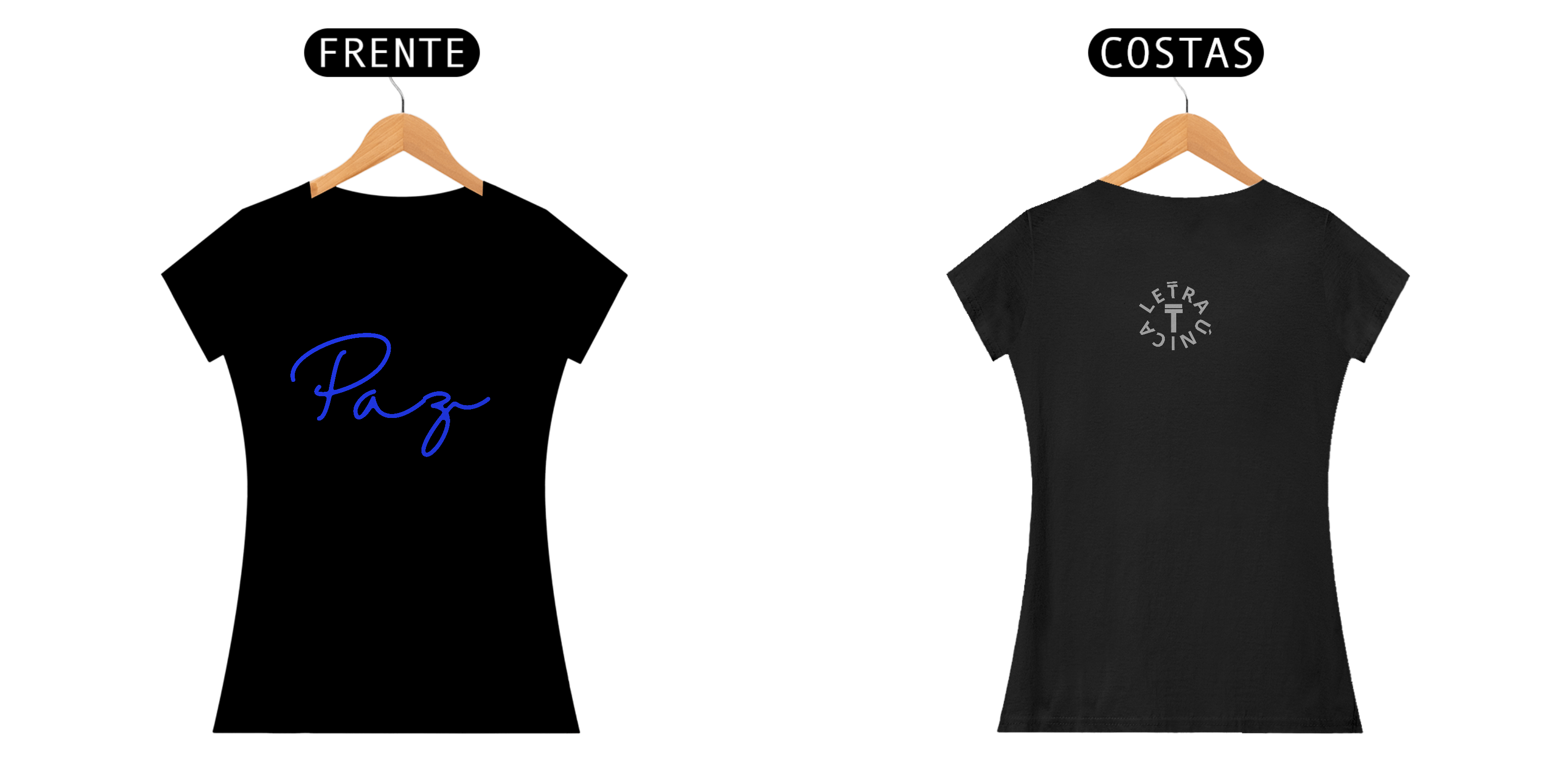 Baby Look Prime Letra Única Mensagem Paz