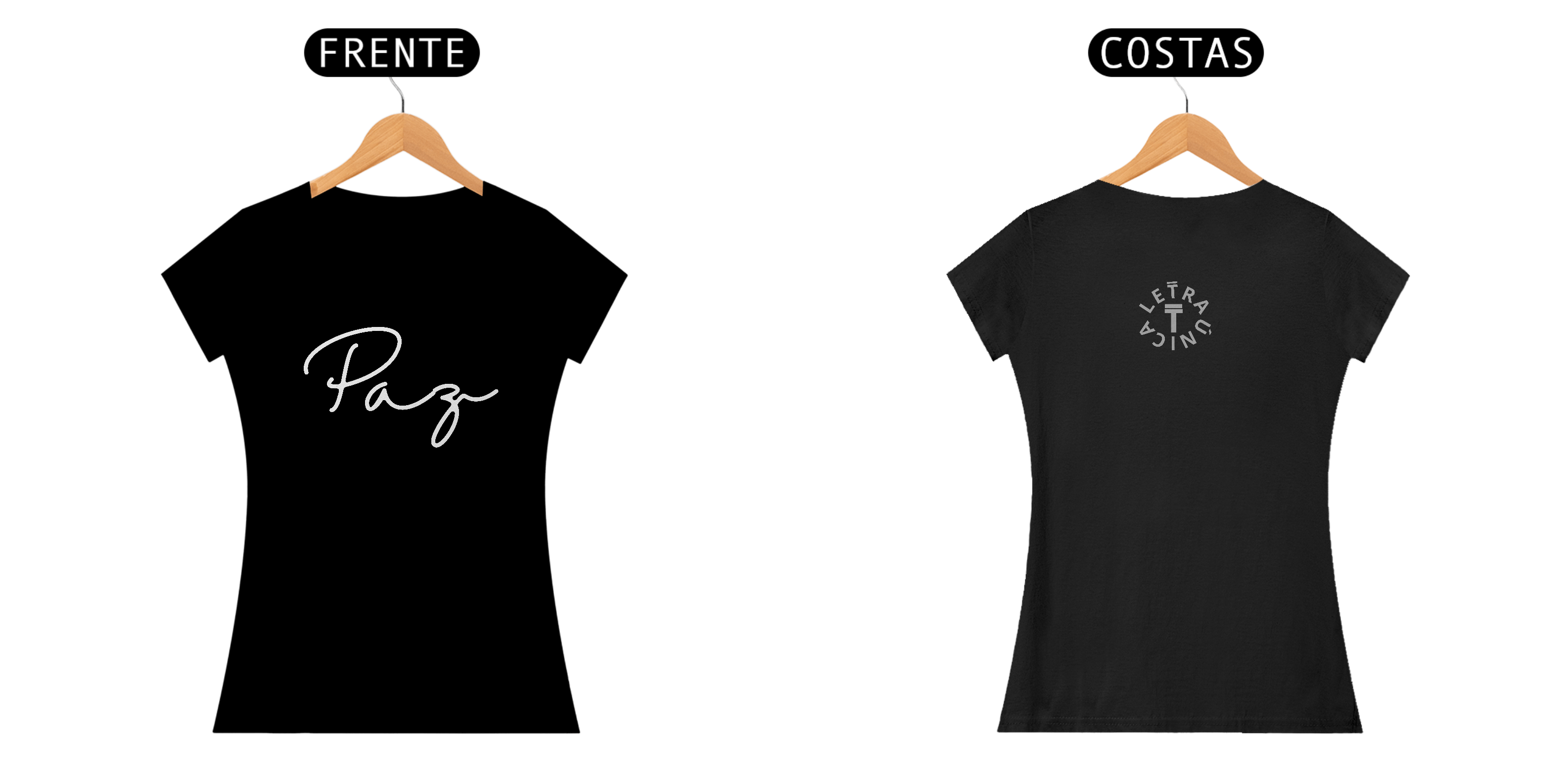 Baby Look Prime Letra Única Mensagem Paz