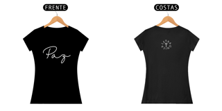 Baby Look Prime Letra Única Mensagem Paz