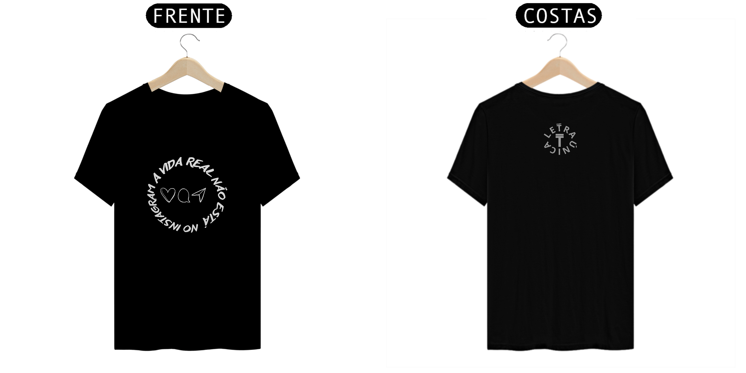 Camiseta Prime Letra Única Mensagem A vida Real Não Está no Instagram