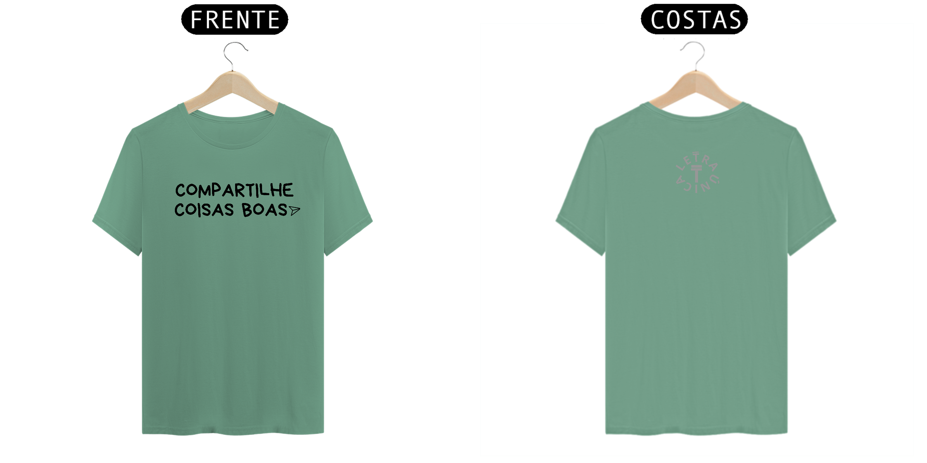 Camiseta Estonada Letra Única Compartilhe Coisas Boas