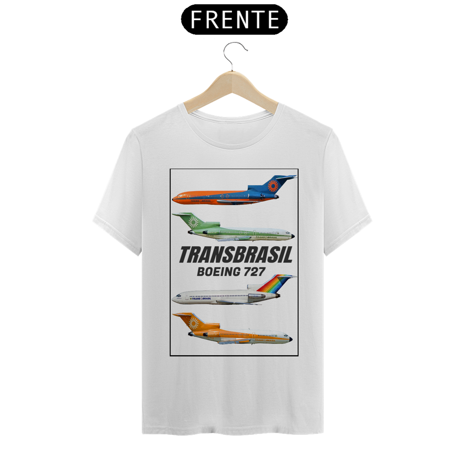 Nome do produto: Camiseta TransBrasil 727 Modelo 1A