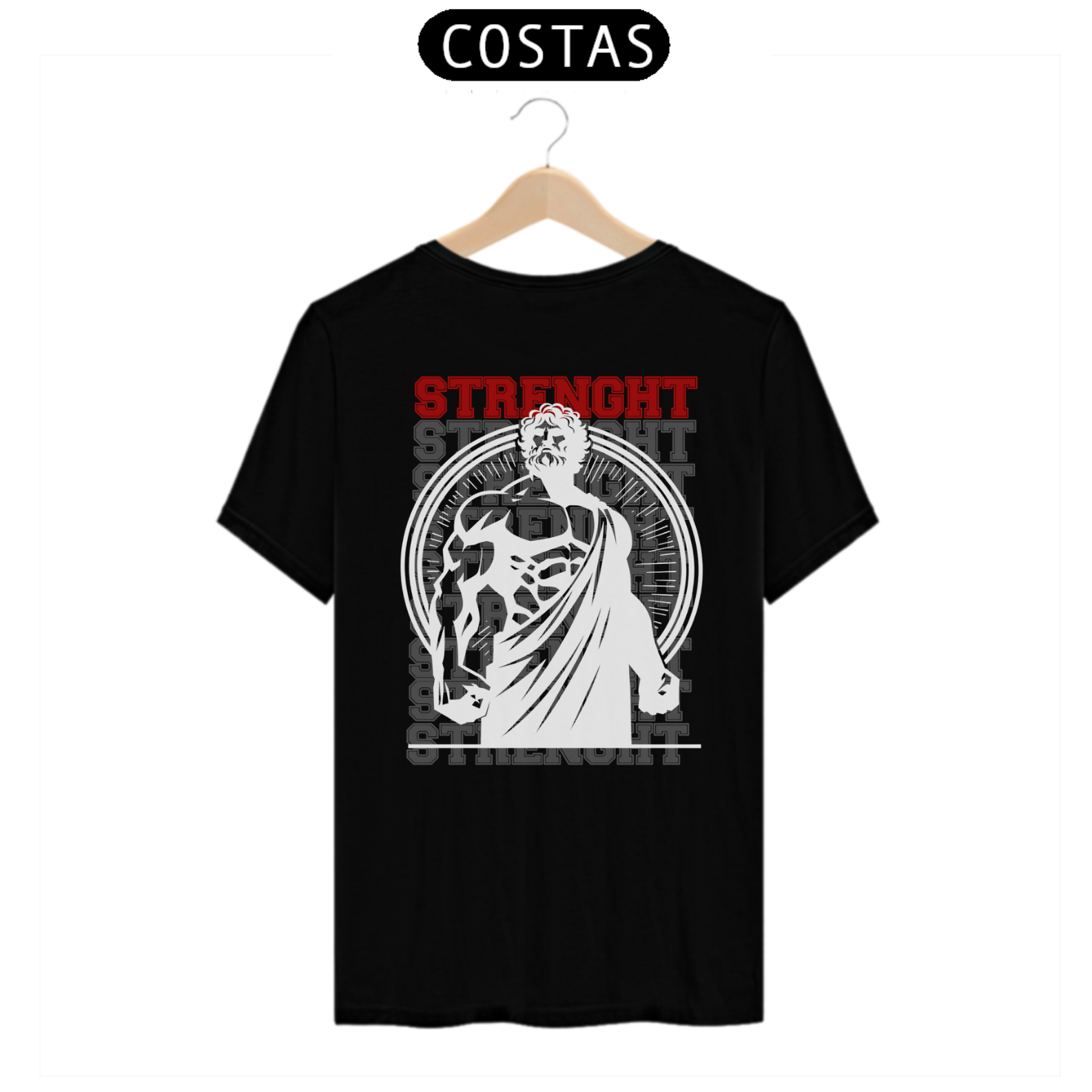 Nome do produto: Camiseta Strenght Hercules - PRETO