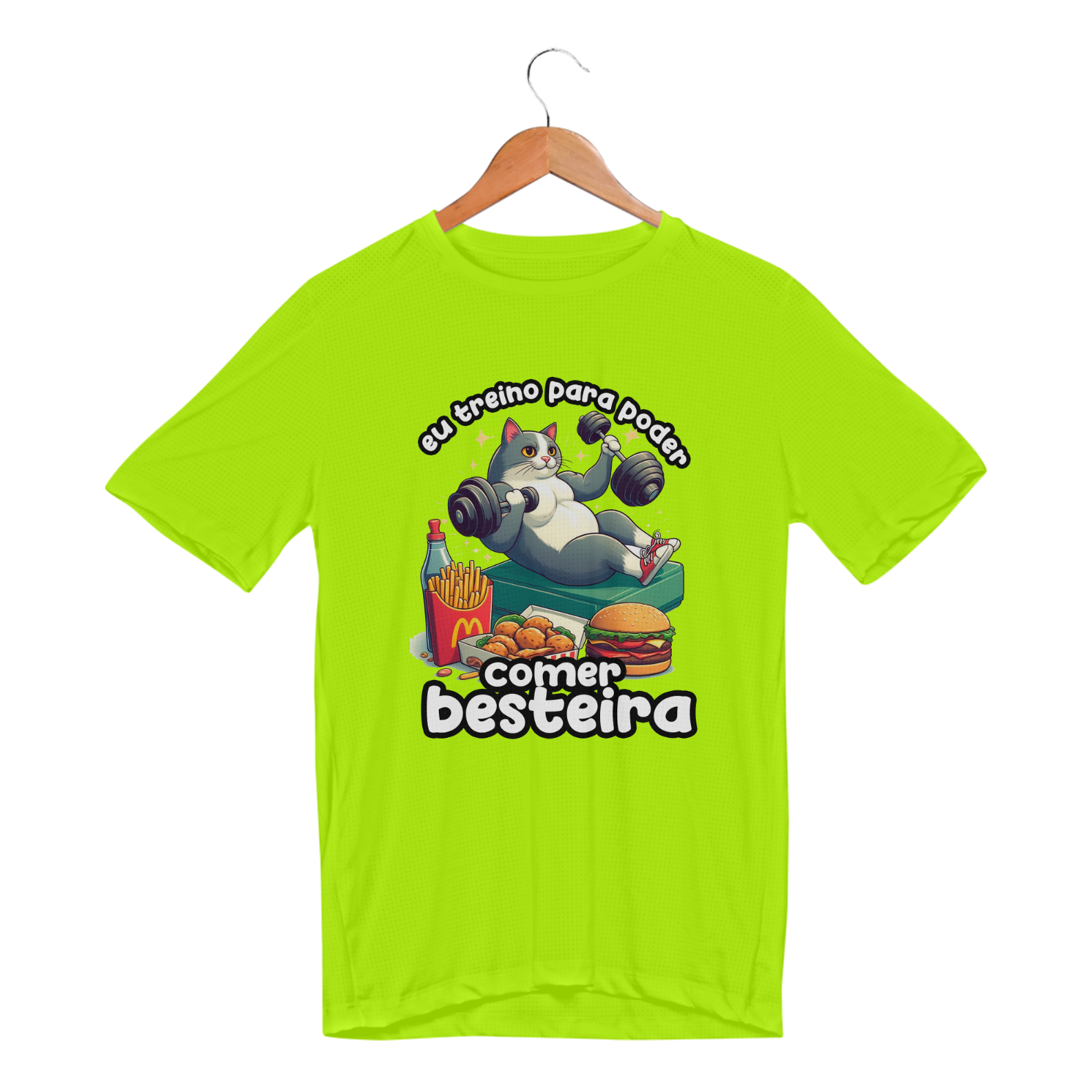 Nome do produto: Camiseta DryFit - Treino para poder comer