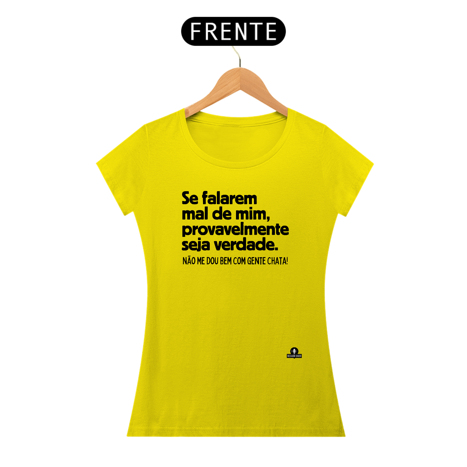 Nome do produto: Camiseta feminina com frase de humor \