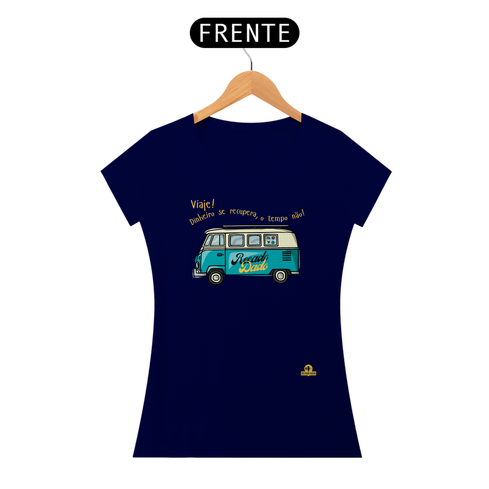 Nome do produto: Camiseta feminina de viagem com linda estampa de Kombi motor home e a frase \