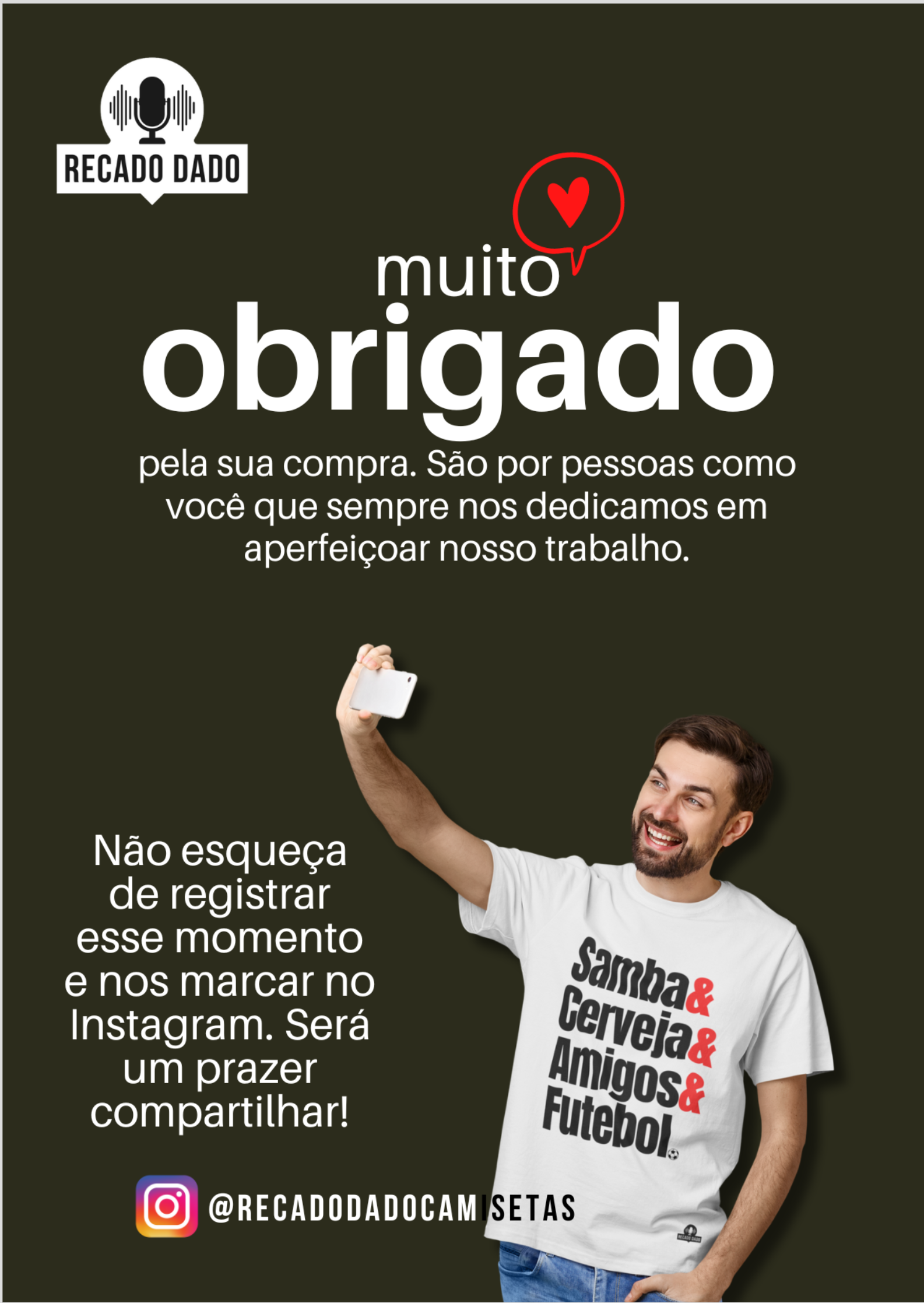 Nome do produto: Flyer de agradecimento - Muito obrigado!