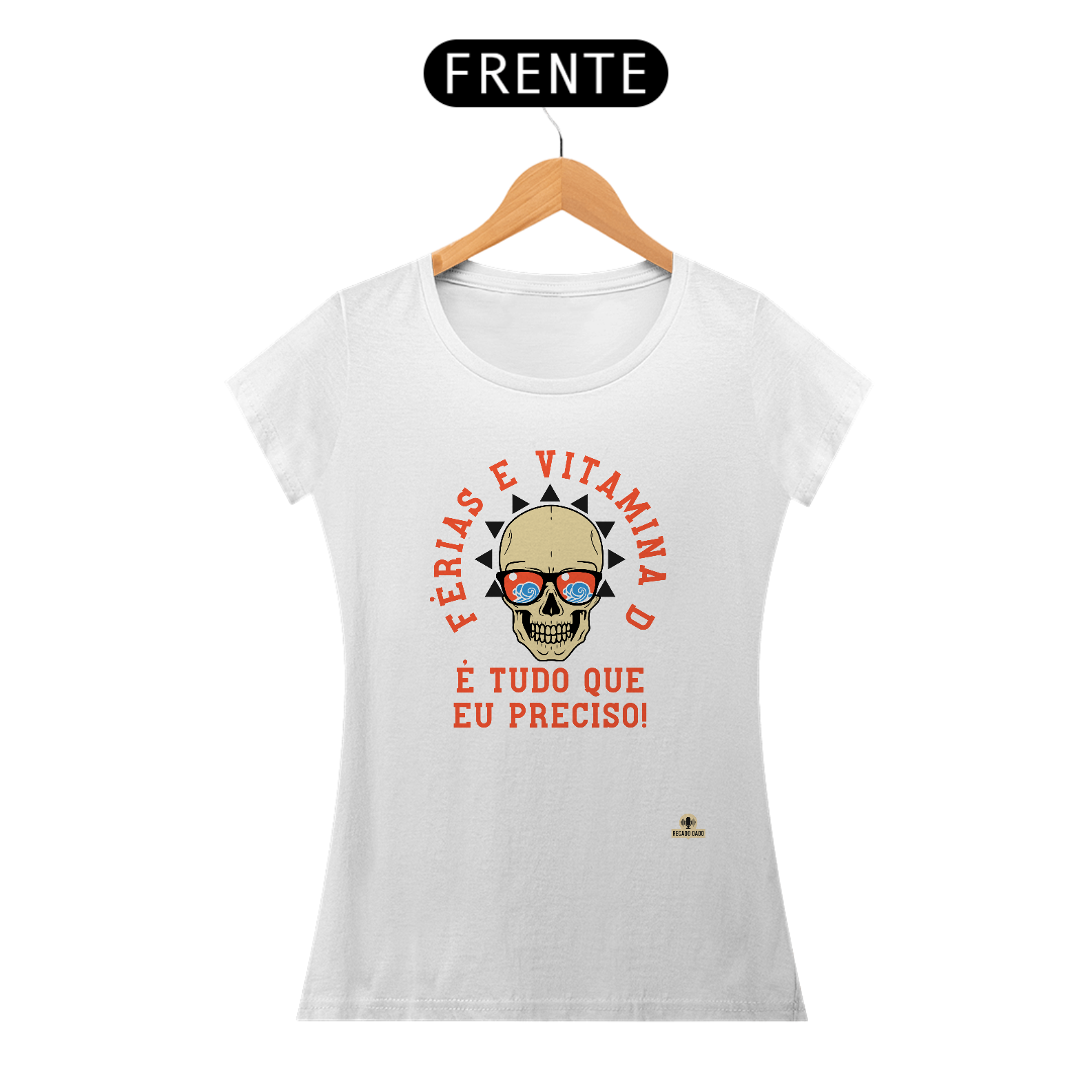 Nome do produto: Camiseta com estampa de caveira e frase divertida \