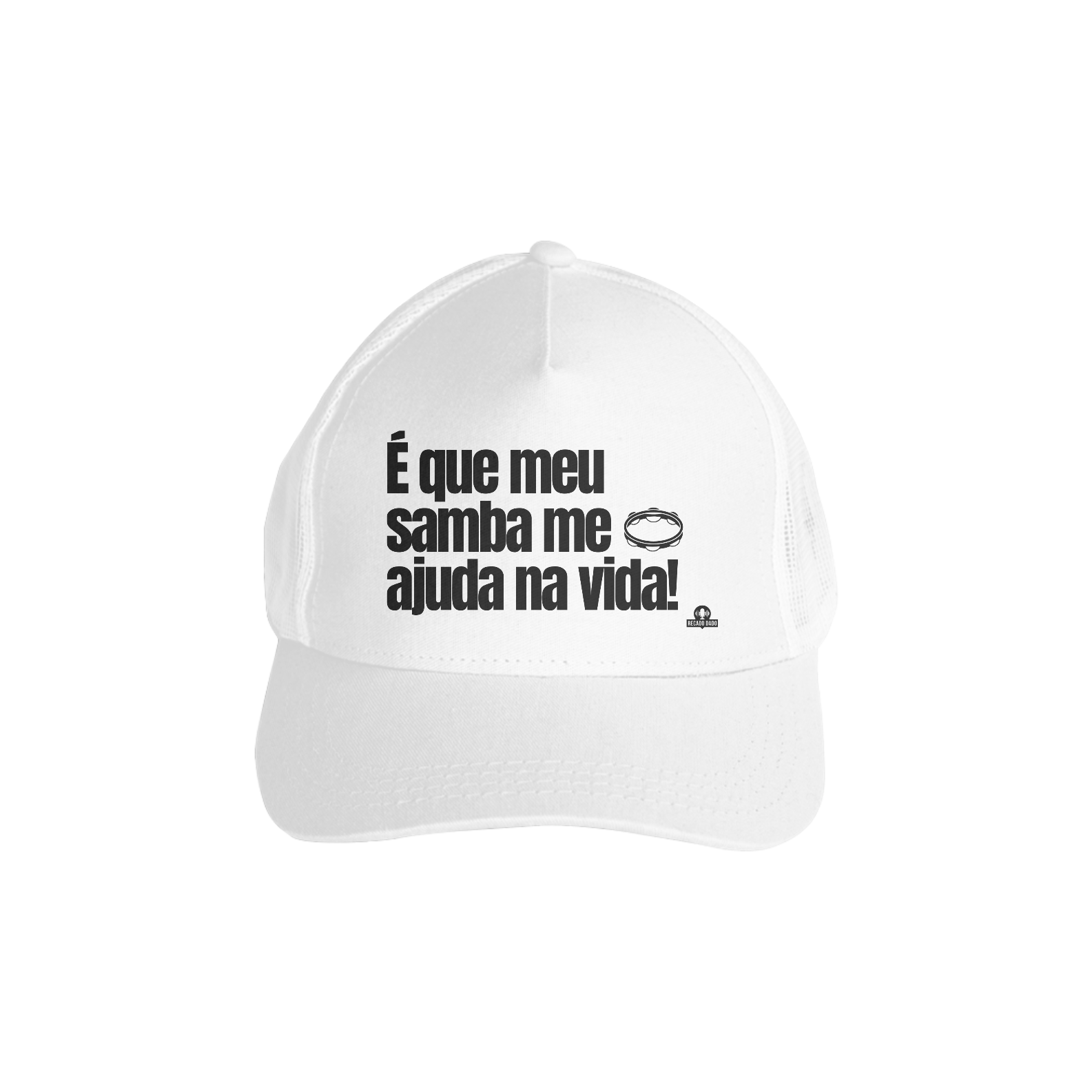 Nome do produto: Boné aba curva de sambista com frase \