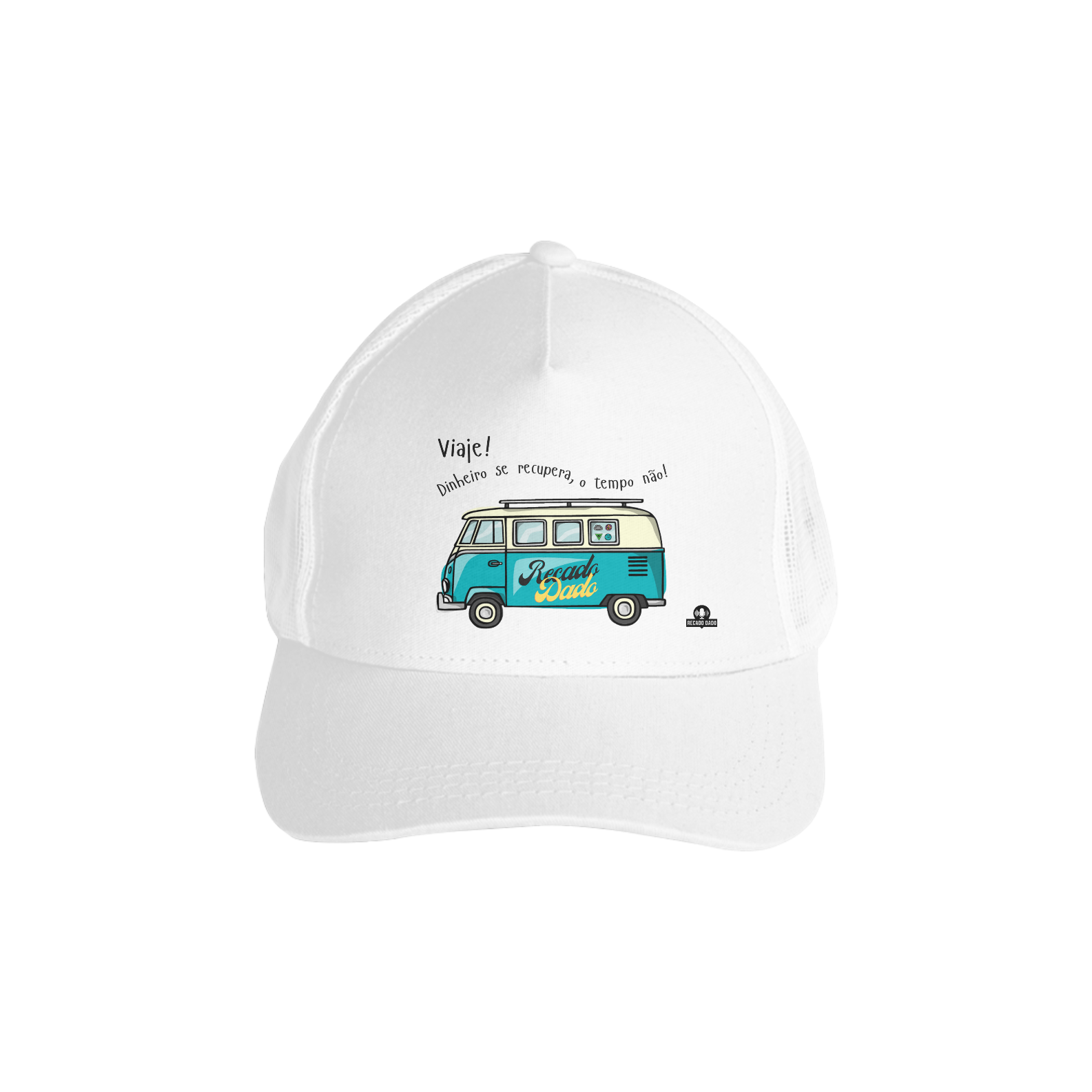 Nome do produto: Boné aba curva de viagem com linda estampa de Kombi motor home e a frase \