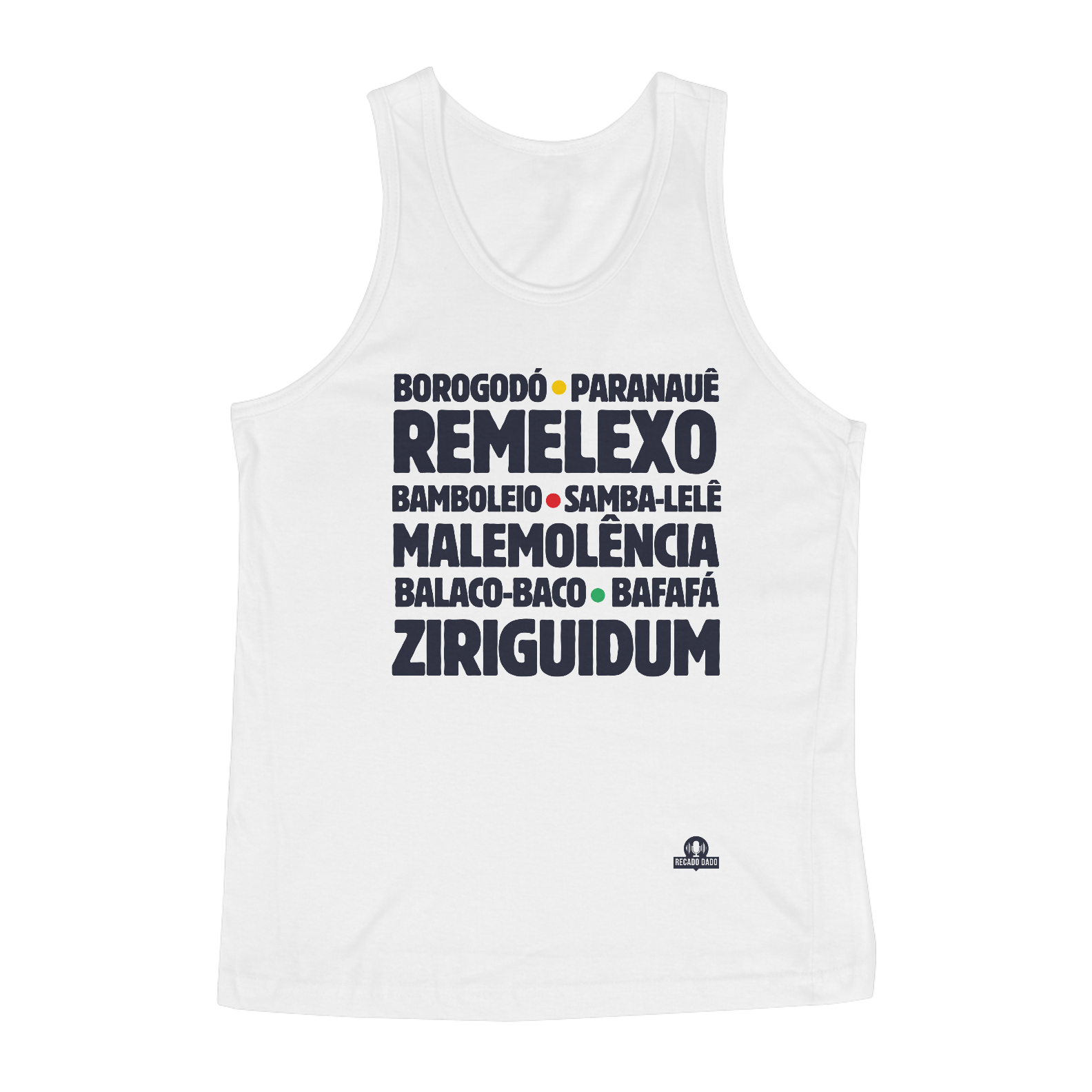 Nome do produto: Camiseta regata com as expressões brasileiras \