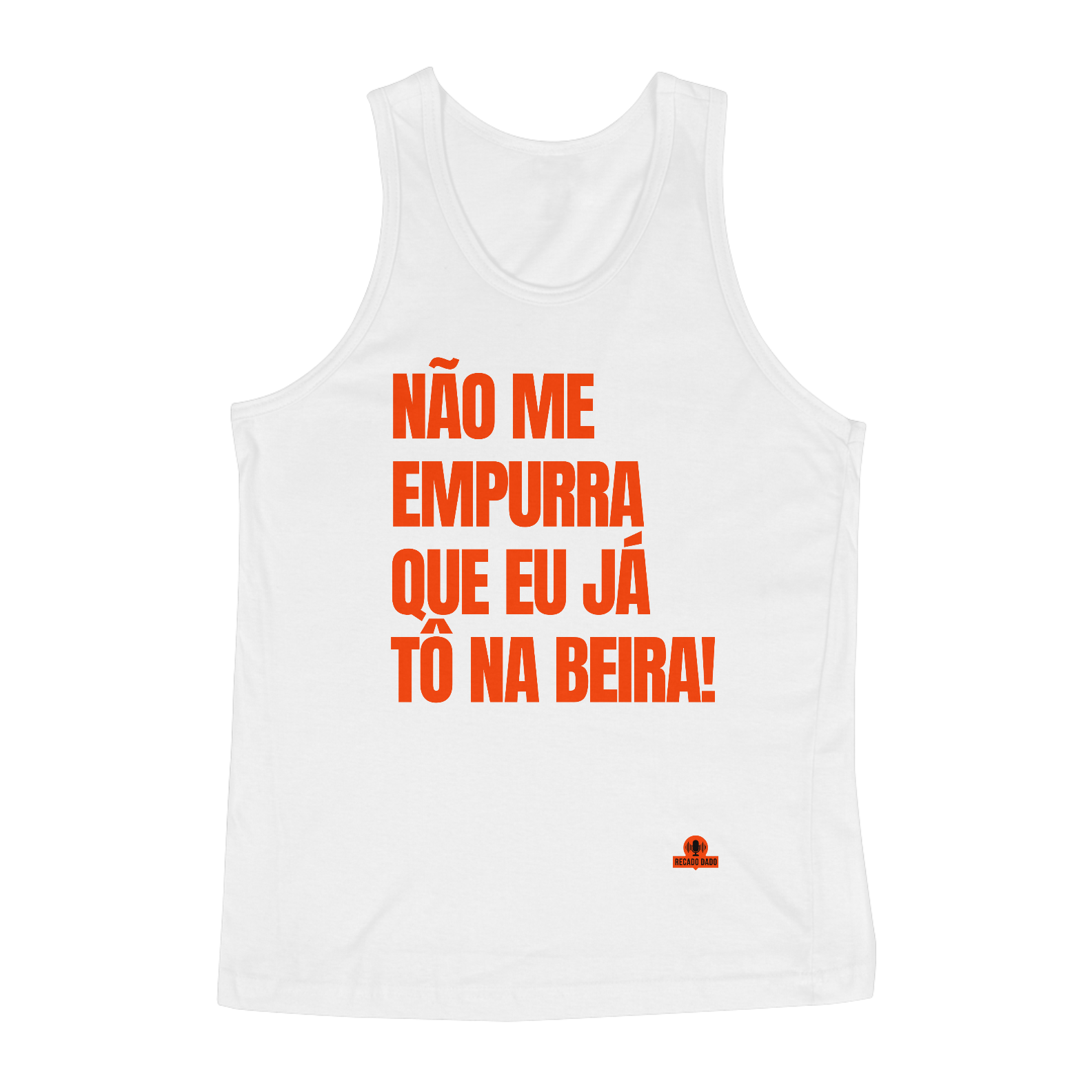 Nome do produto: Camiseta regata com frase de humor \