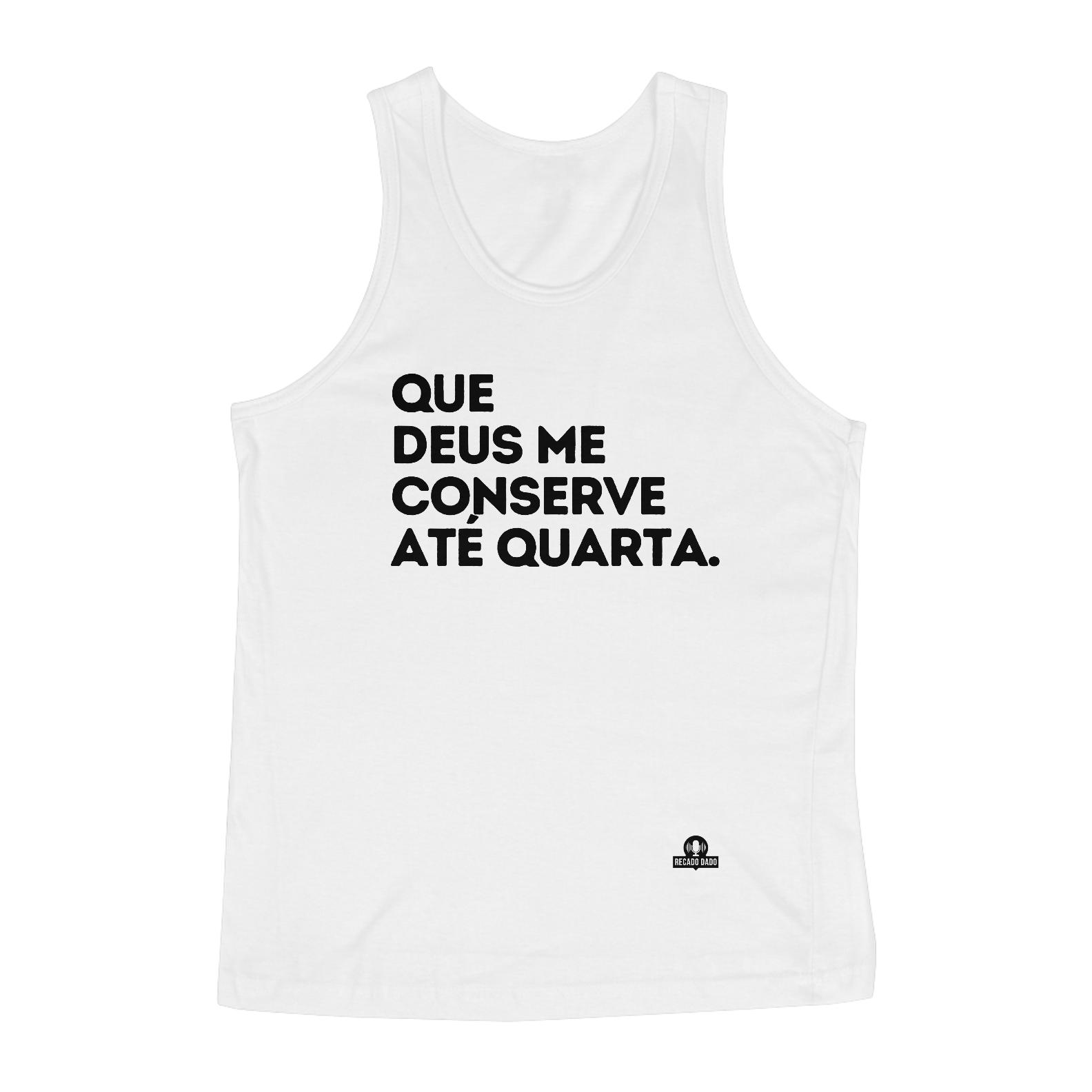 Nome do produto: Camiseta regata com frase de humor \