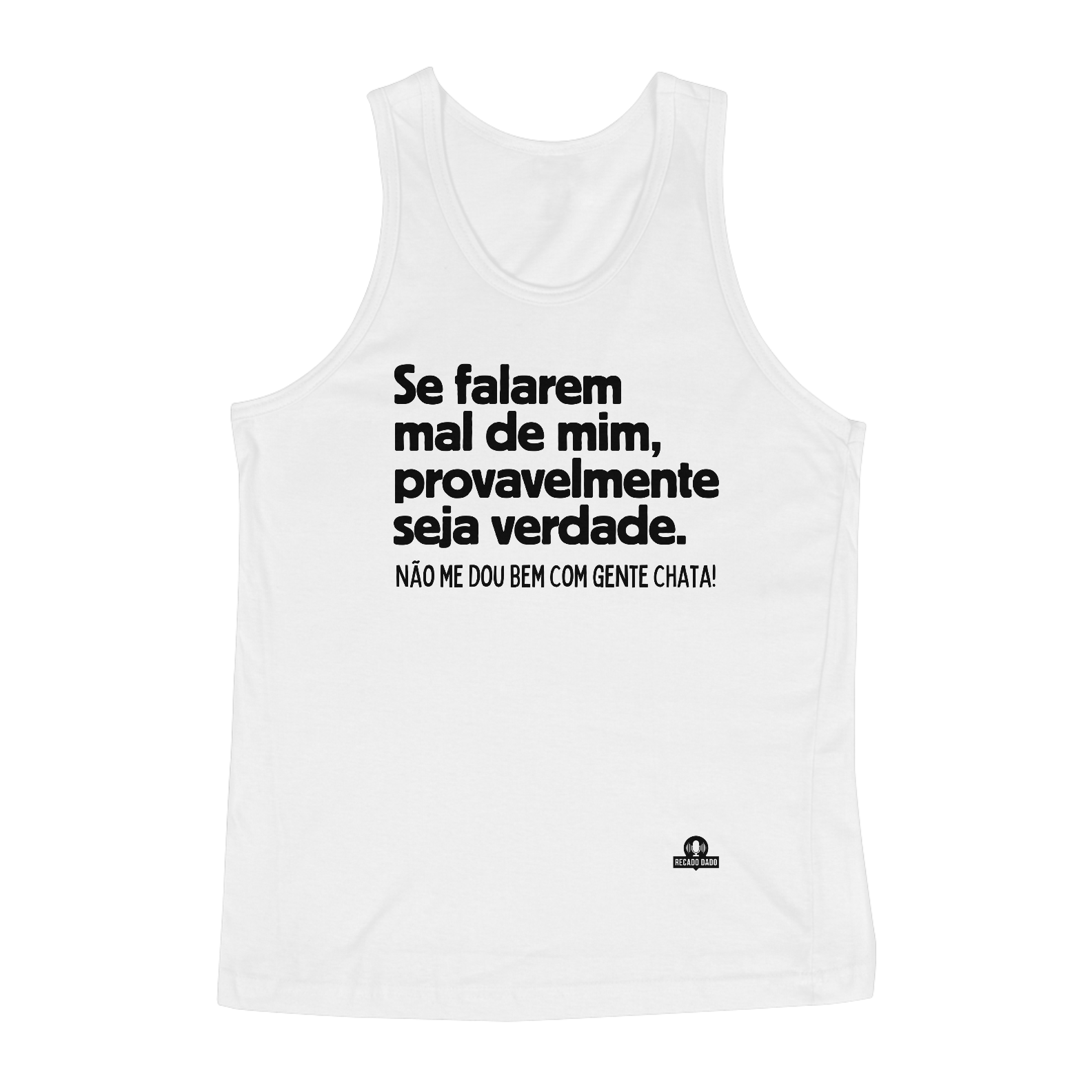 Nome do produto: Camiseta regata com frase de humor \