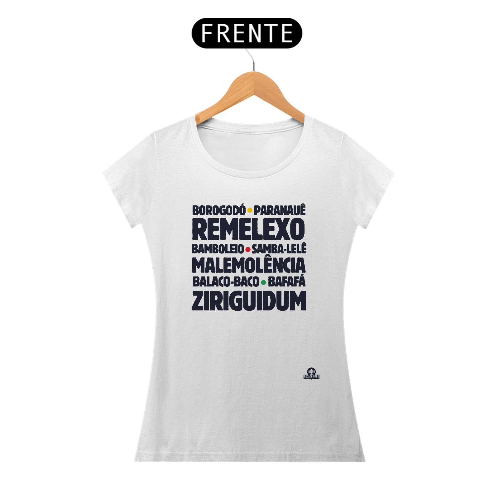 Nome do produto: Camiseta feminina com as expressões brasileiras \