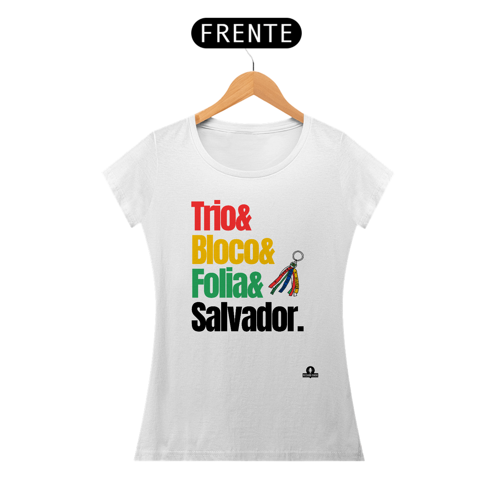 Nome do produto: Camiseta feminina para o carnaval de Salvador com frase \