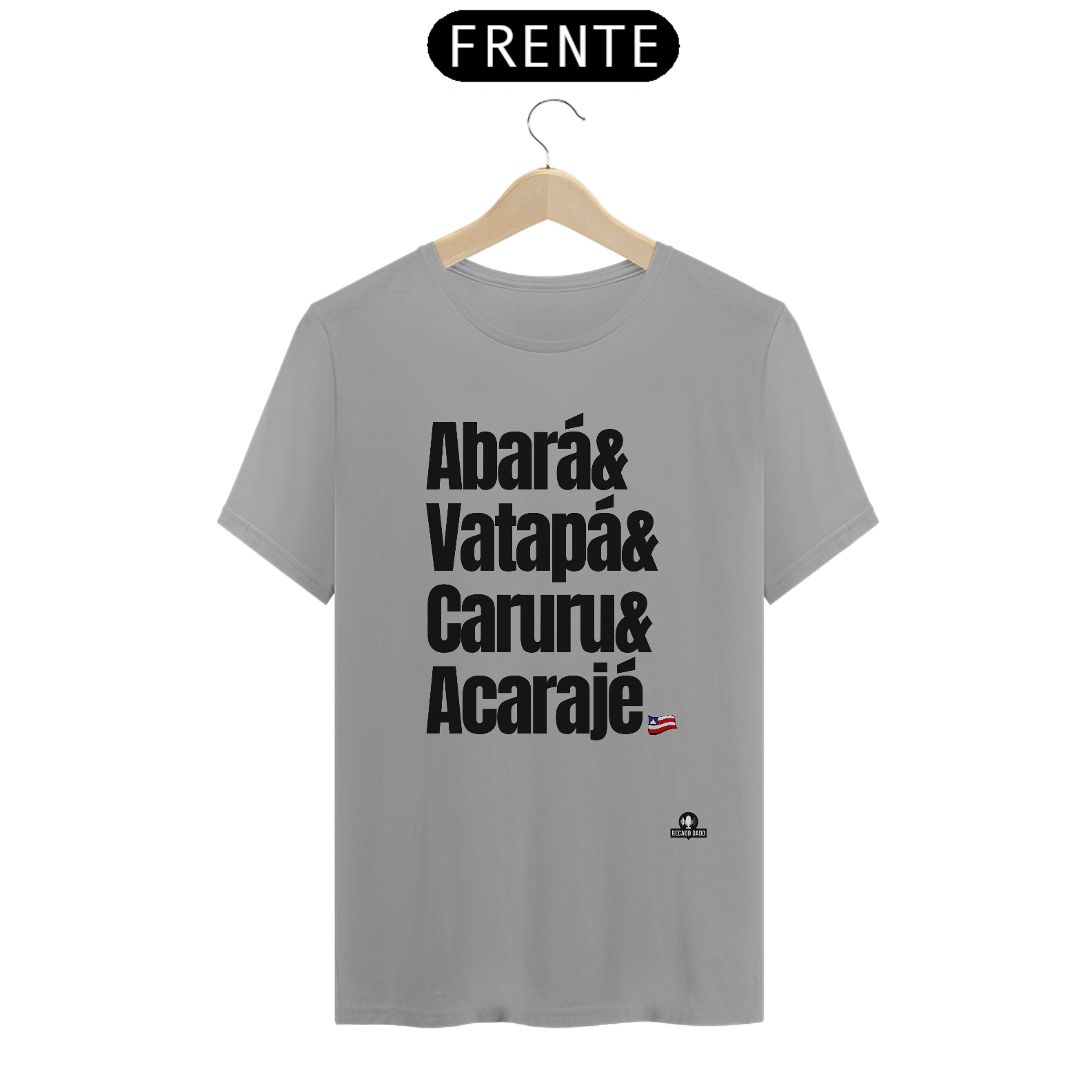 Nome do produto: Camiseta Delícias da Bahia, com a frase \