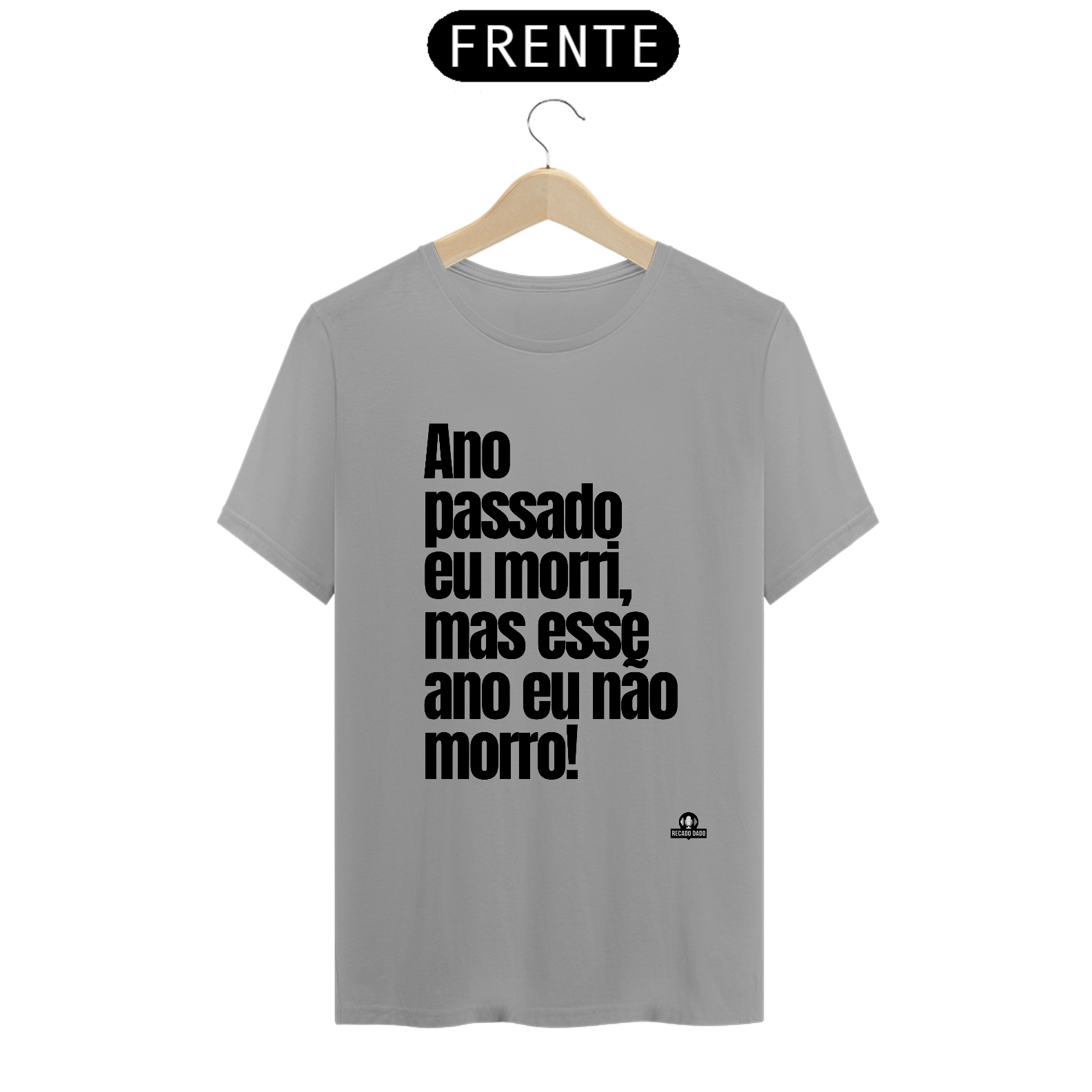 Nome do produto: Camiseta de bloquinho com frase do cantor Belchior \