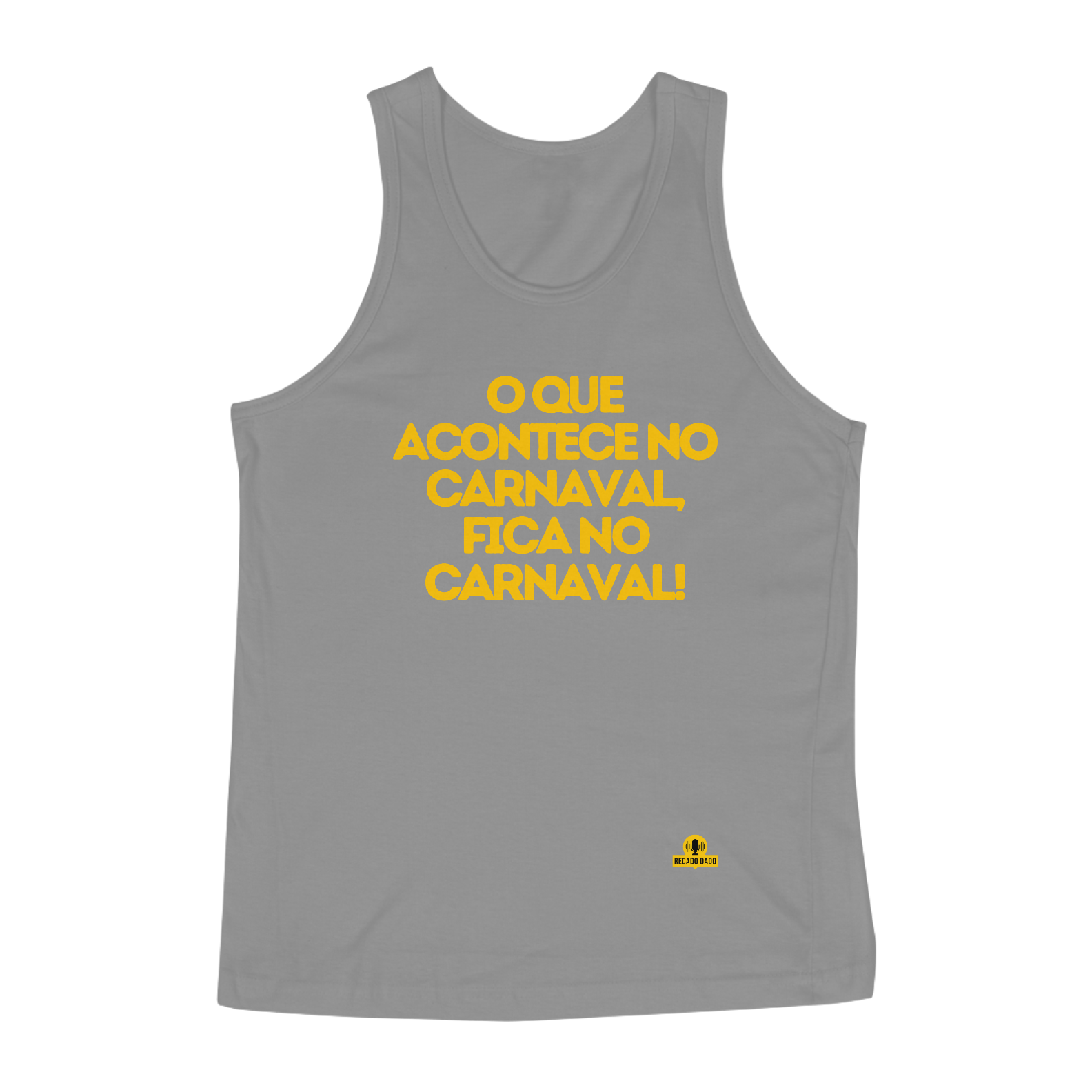Nome do produto: Camiseta regata de carnaval com frase estampada \