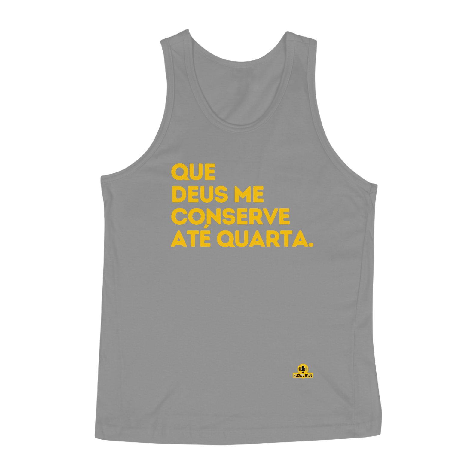 Nome do produto: Camiseta regata com frase de humor \