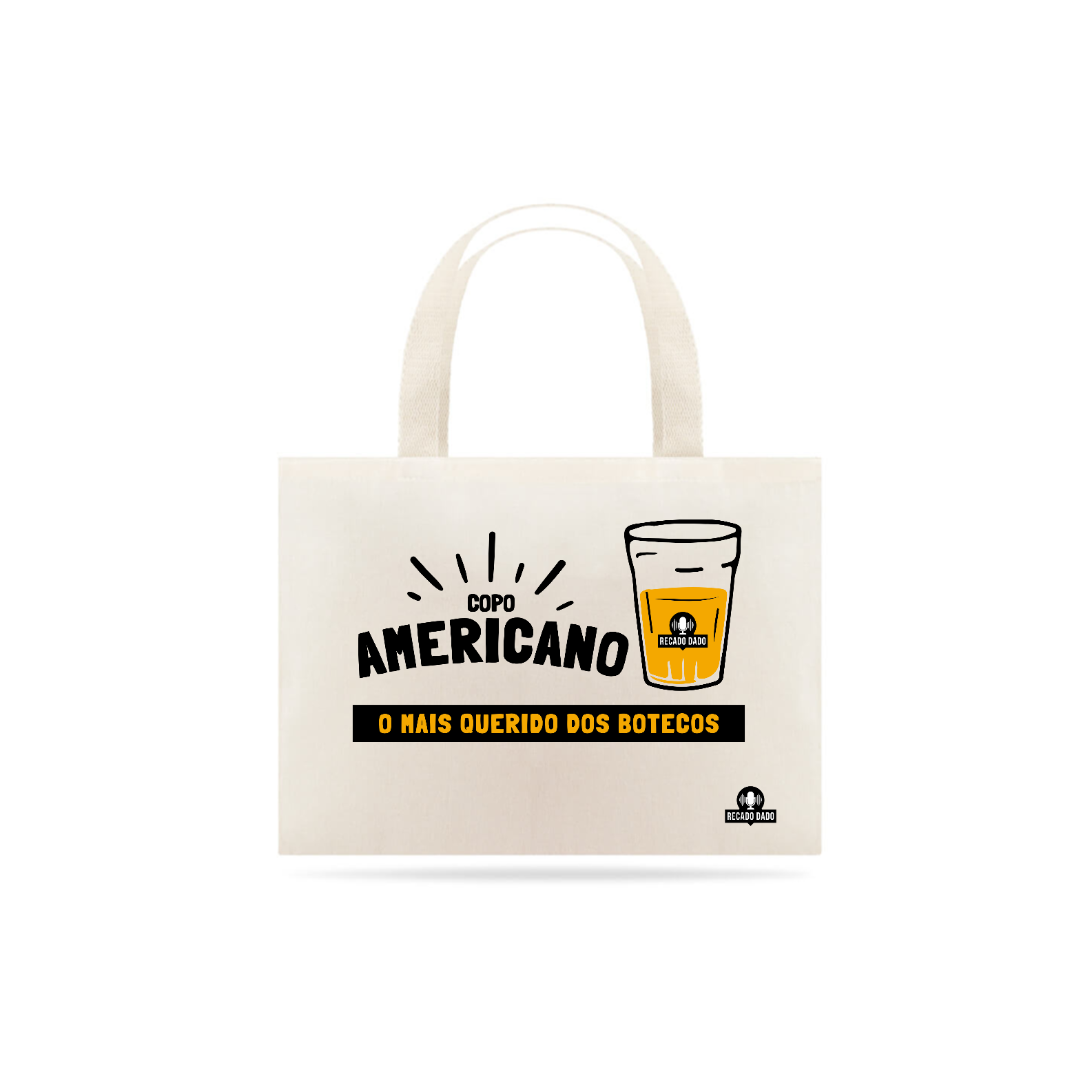 Nome do produto: Ecobag em homenagem ao mais iconico copo brasileiro: o copo americano.