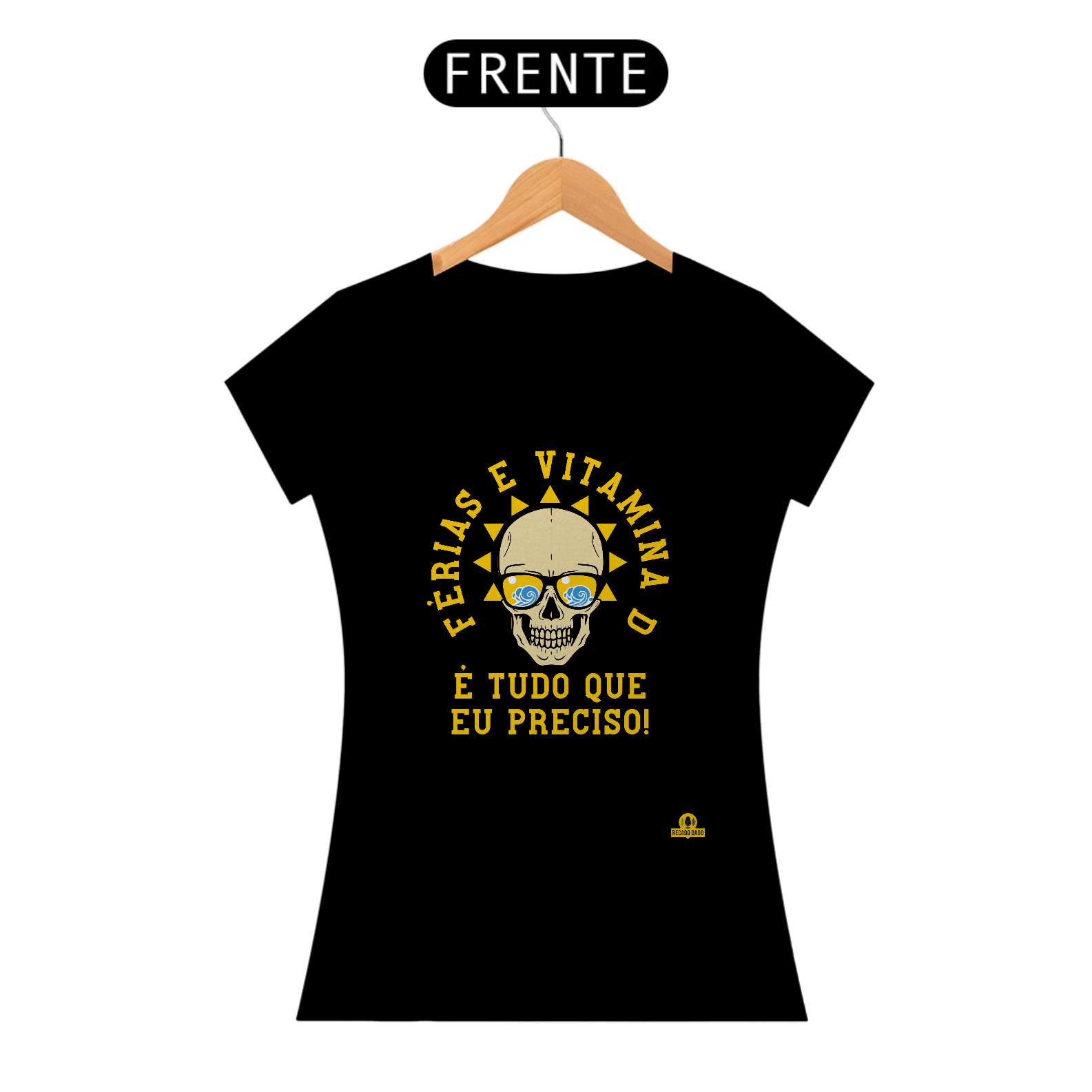 Nome do produto: Camiseta com estampa de caveira e frase divertida \