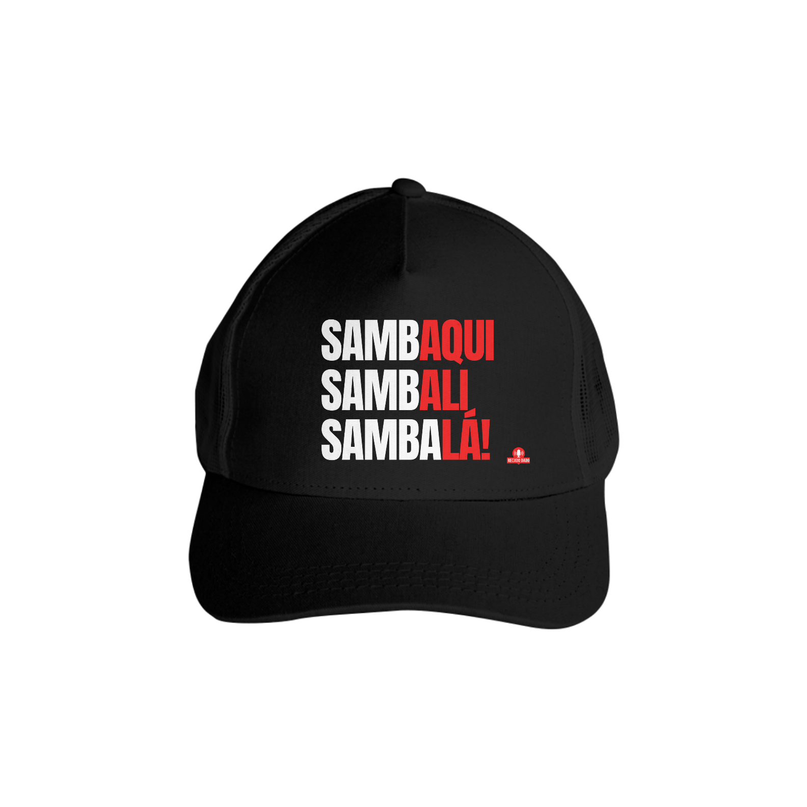 Nome do produto: Boné aba curva de samba frase \