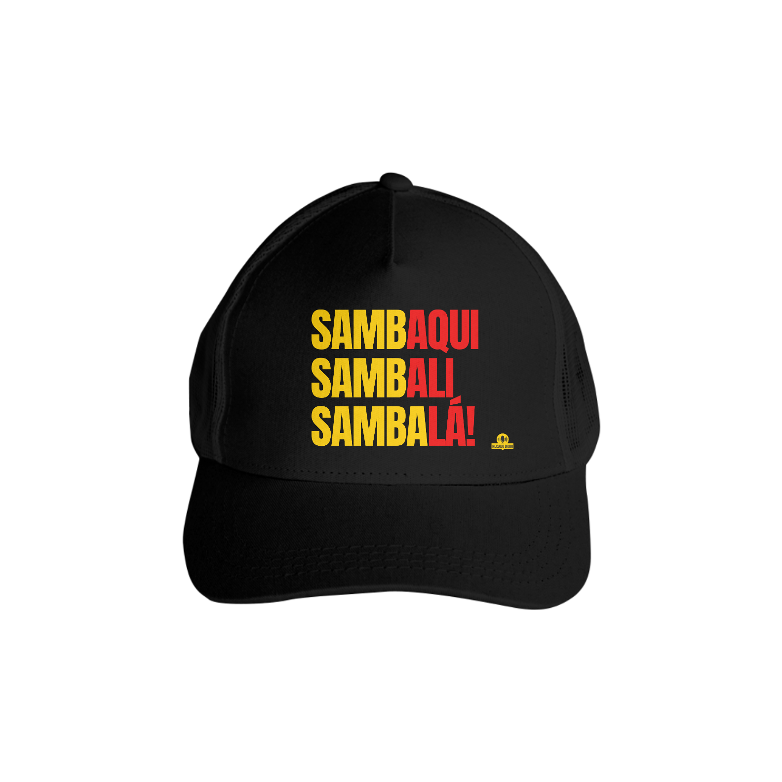 Nome do produto: Boné aba curva de samba frase \