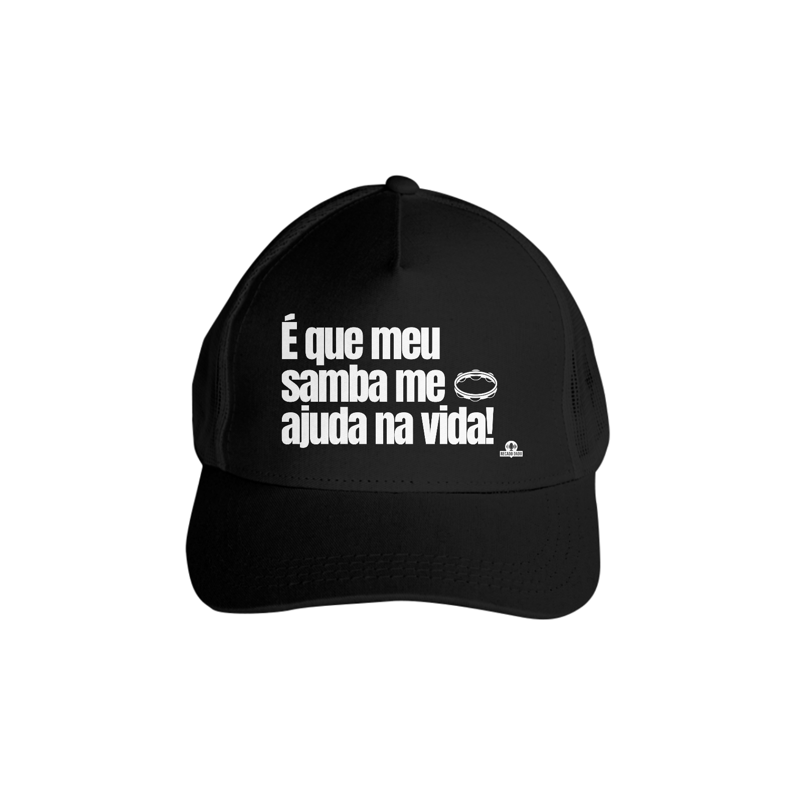 Nome do produto: Boné aba curva de sambista com frase \