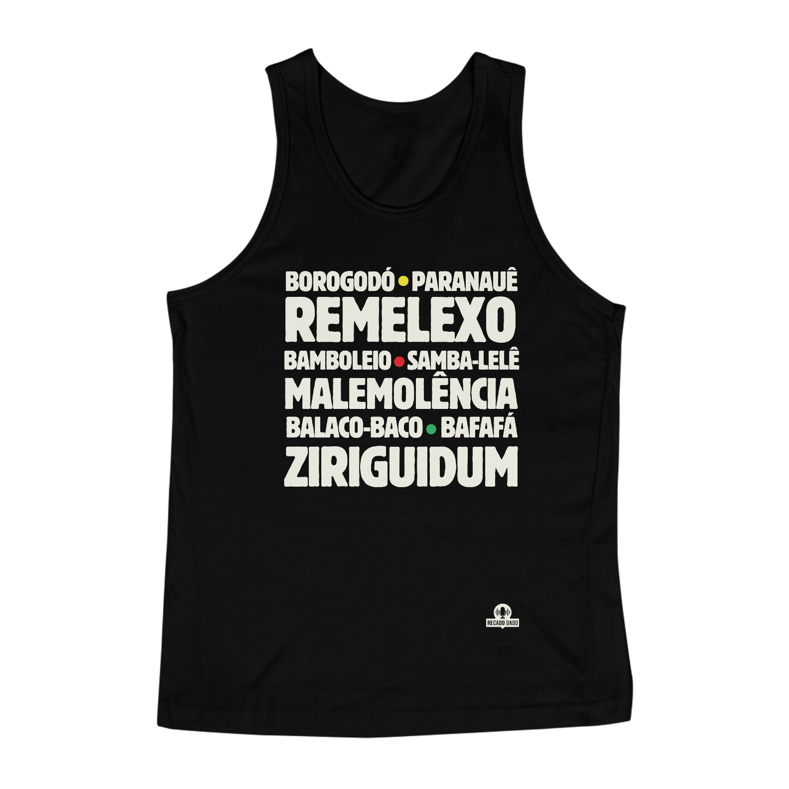 Nome do produto: Camiseta regata com as expressões brasileiras \