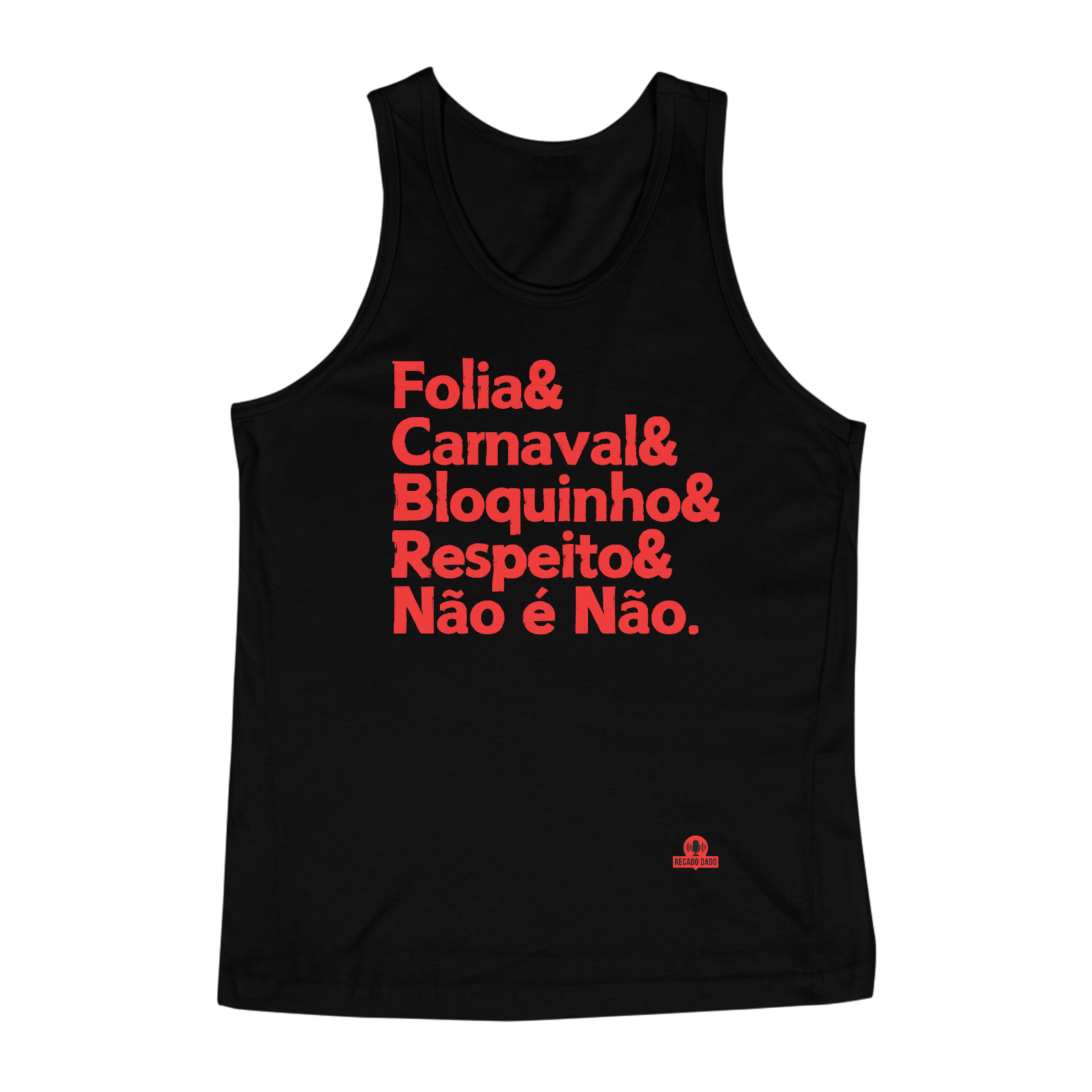 Nome do produto: Camiseta regata para o carnaval com frase \