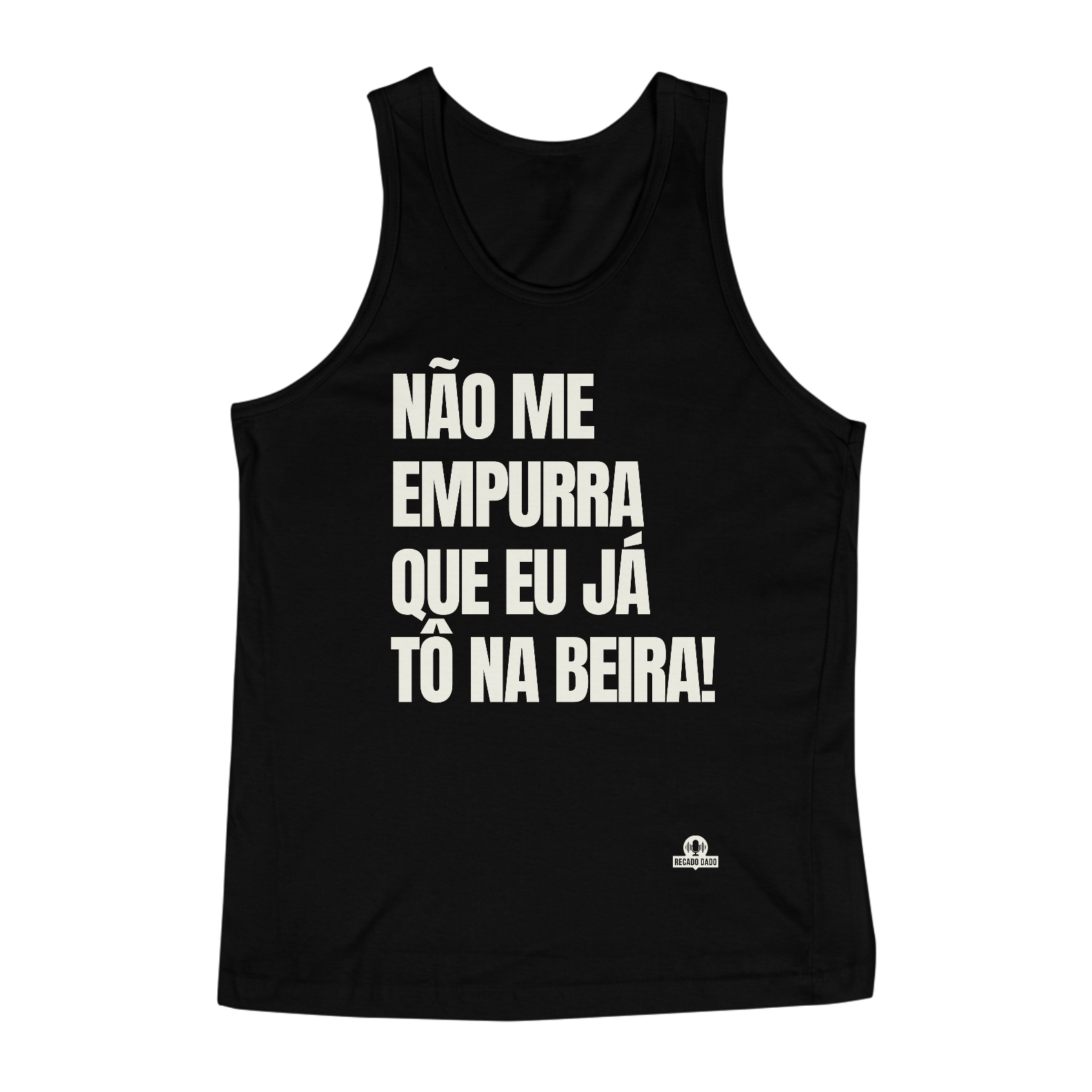 Nome do produto: Camiseta regata com frase de humor \