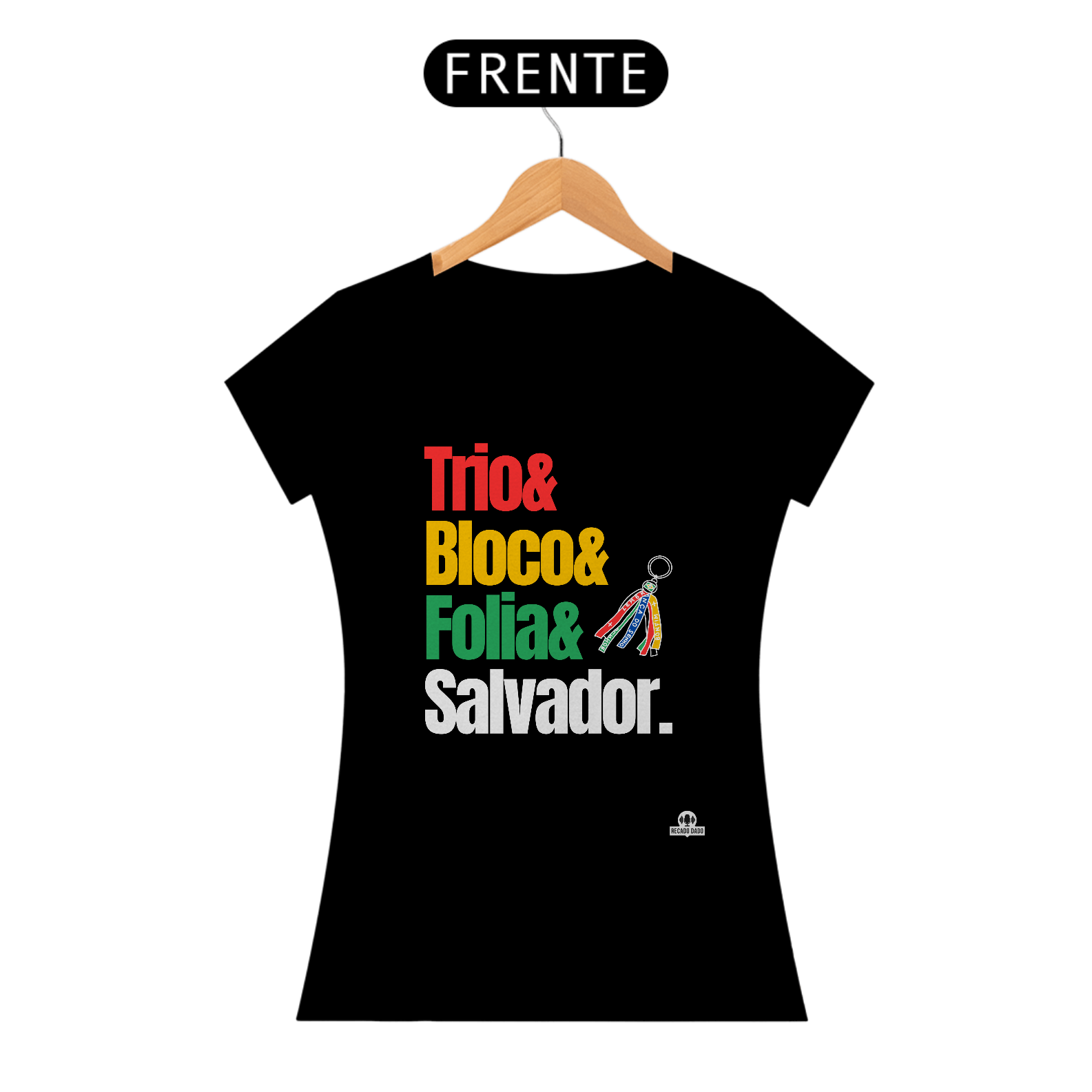 Nome do produto: Camiseta feminina para o carnaval de Salvador com frase \