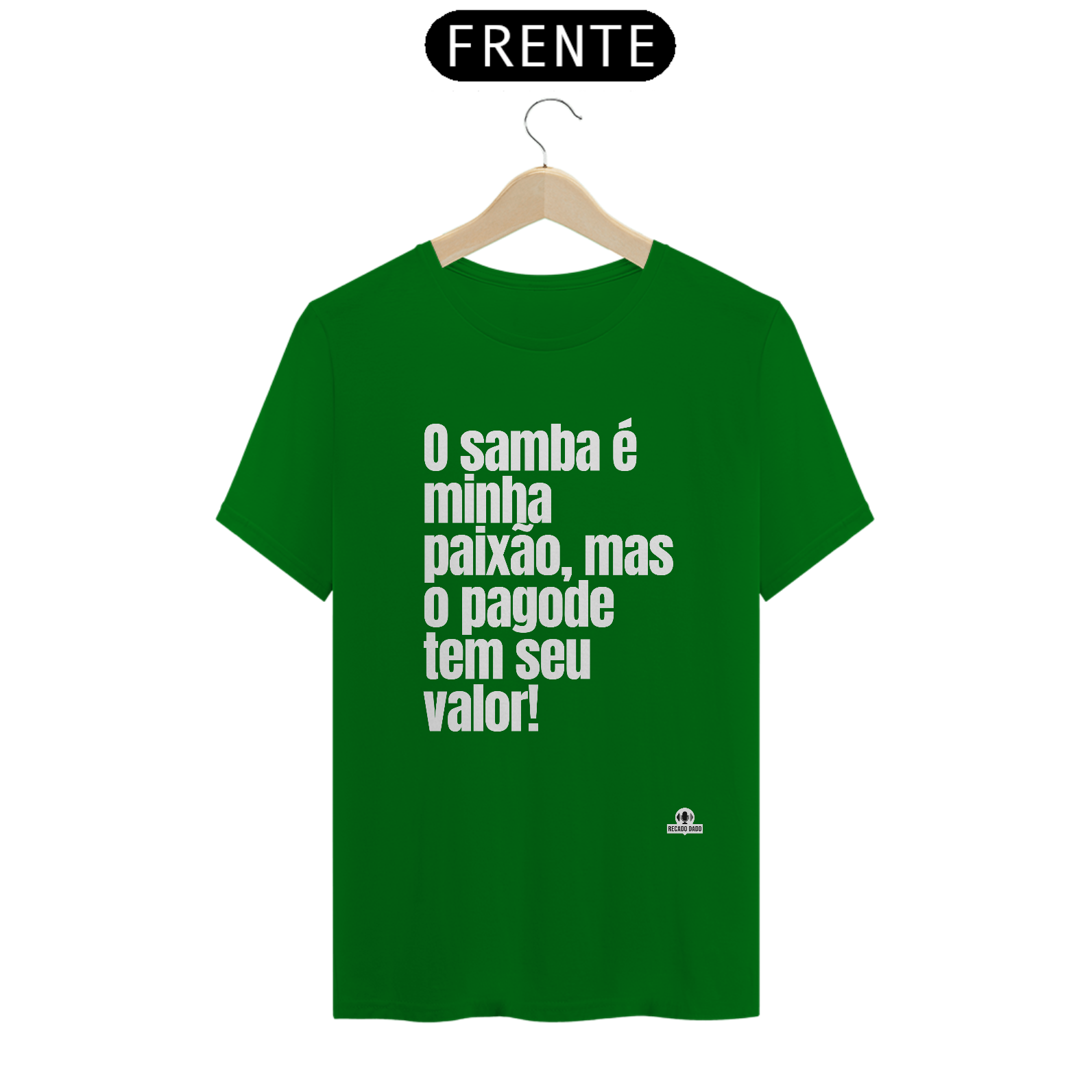 Nome do produto: Camiseta de samba com a frase \